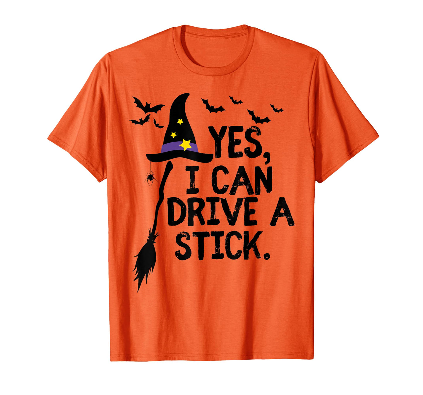 Funny Yes I Can Drive A Stick Witch for Women Cute Halloween T-Shirt