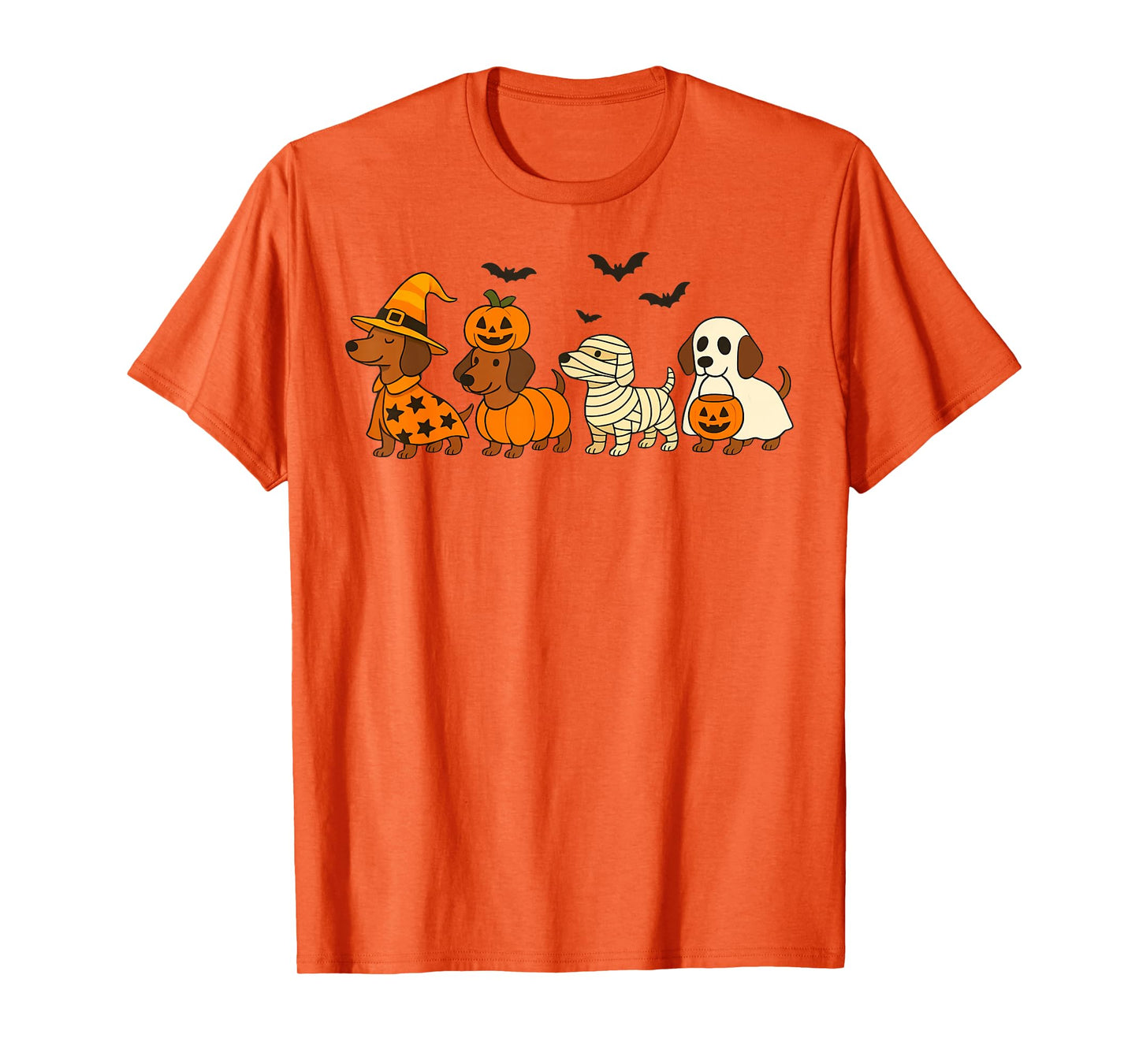 Weiner Dog Witch Happy Halloweenie Cute Halloween Dachshund T-Shirt