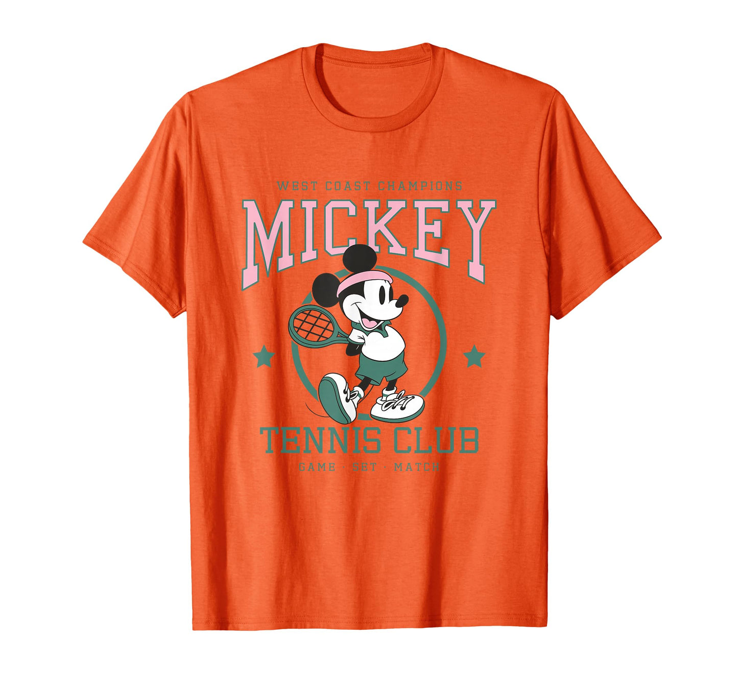 Disney Mickey And Friends Retro Tennis Club Game Set Match T-Shirt