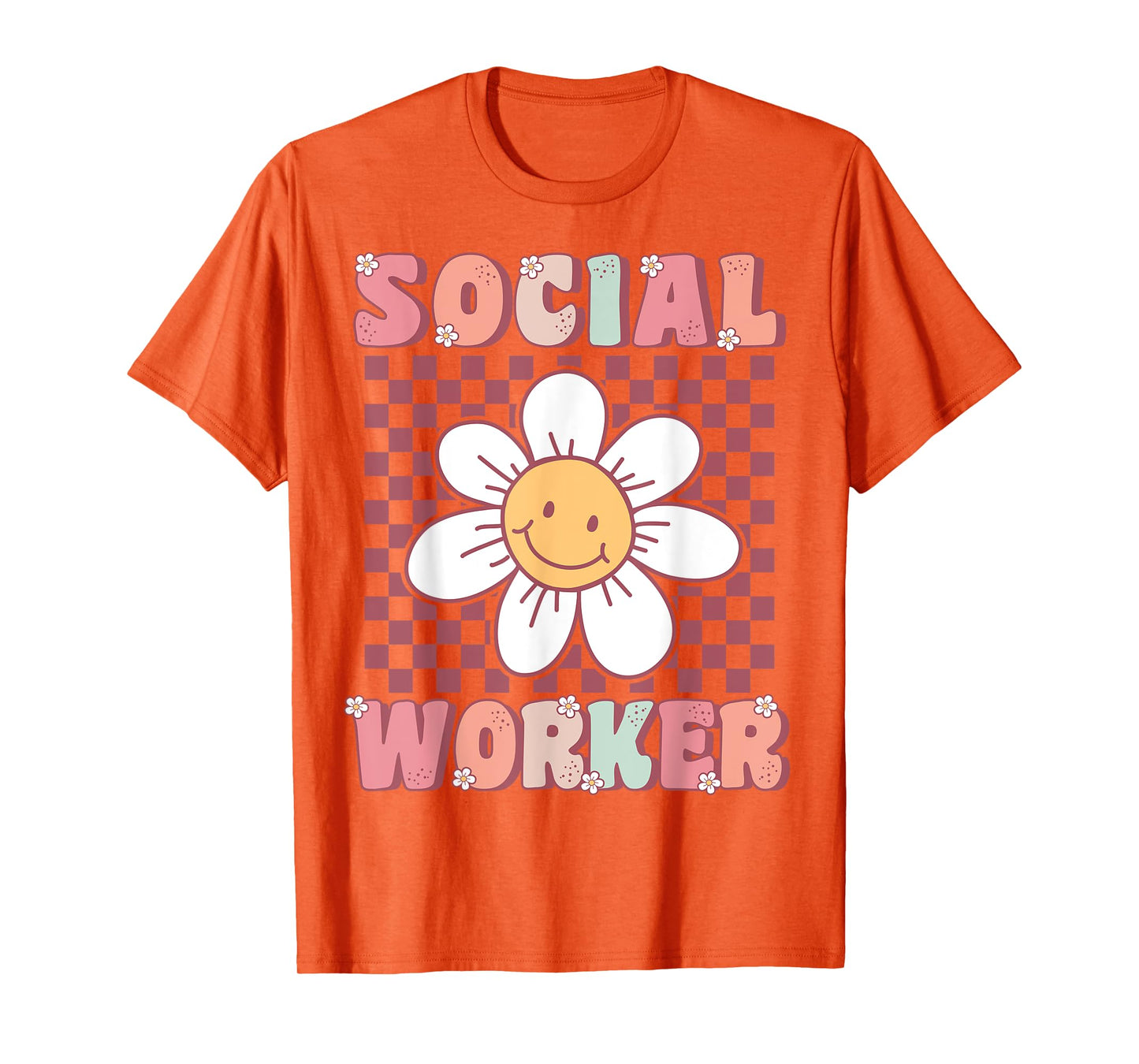 Groovy Social Worker Cute Daisy Flower Retro Social Worker T-Shirt