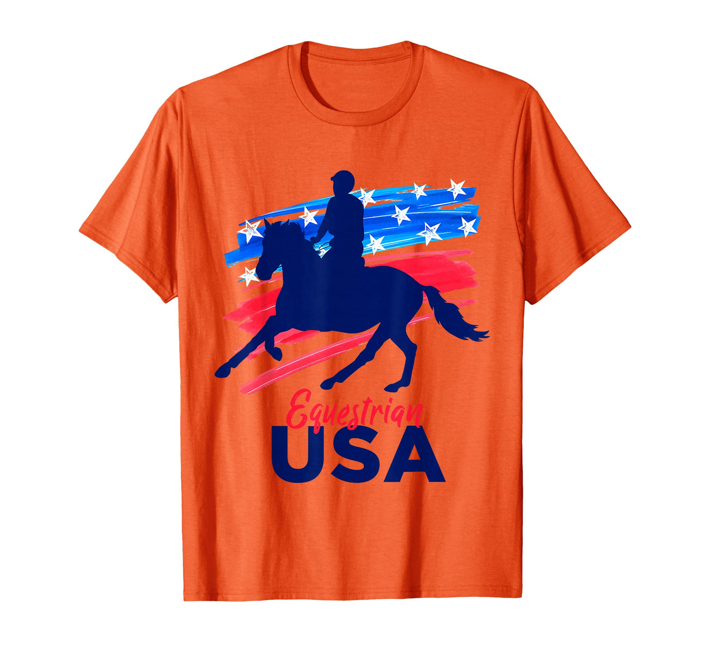 Equestrian Horse Rider Support Team Flag USA American T-Shirt