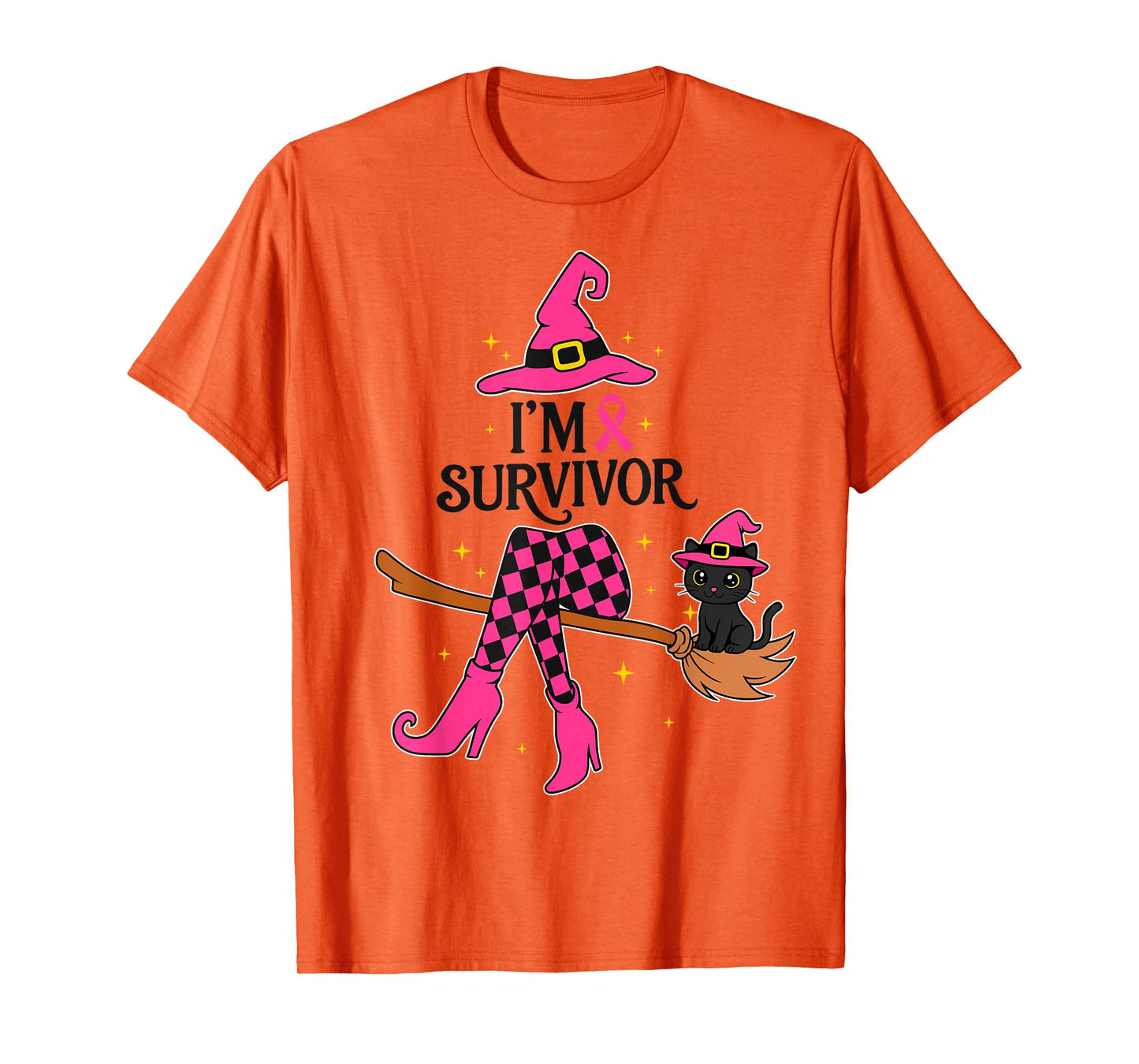 Halloween Witch I'm A Survivor Breast Cancer Warrior Women T-Shirt