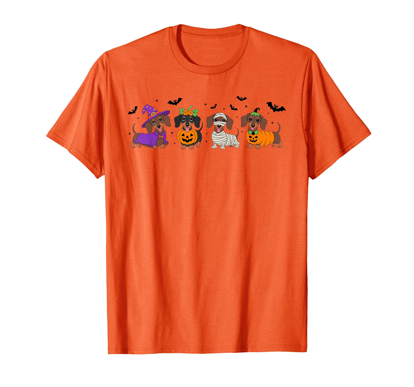 Weiner Dog Witch Happy Halloweenie Cute Halloween Dachshund T-Shirt