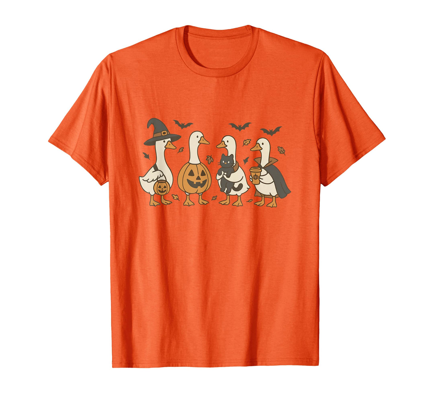 Spooky Goose Halloween Goose Witch Ghost Silly Goose Farm T-Shirt