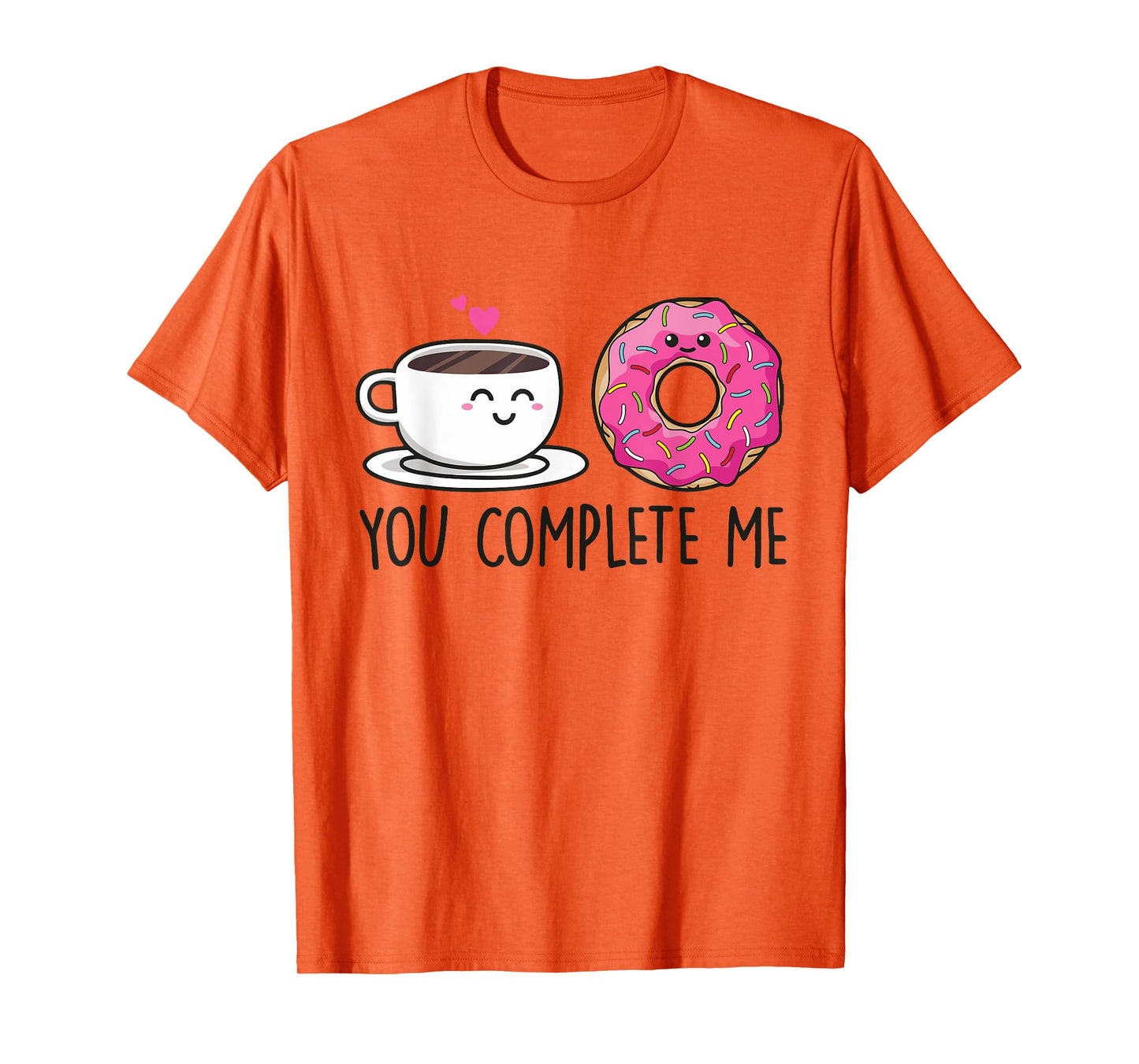 Cute Kawaii Donut & Coffee T-Shirt - YOU COMPLETE ME TShirt T-Shirt