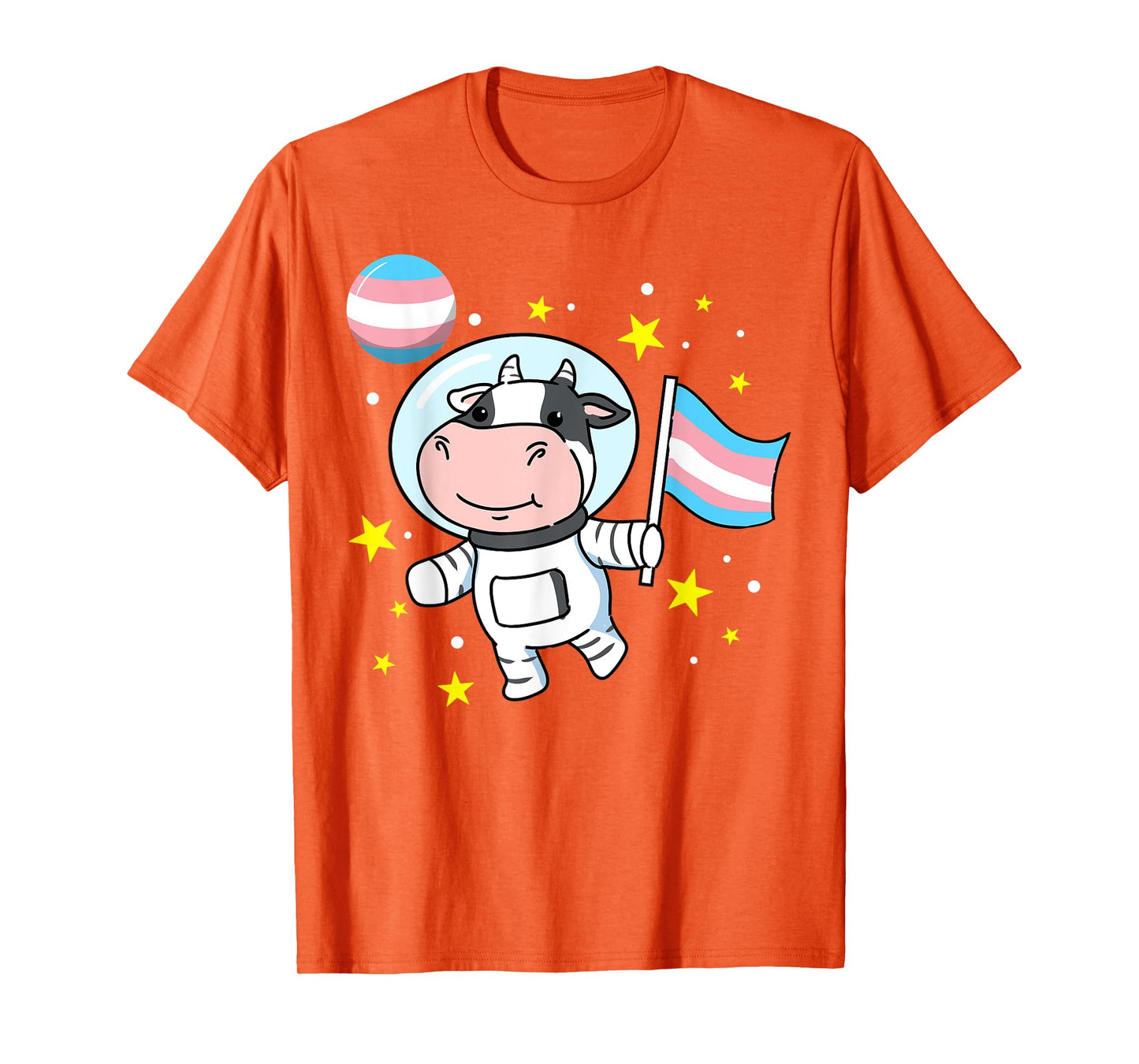 Cow Astronaut Trans Pride T-Shirt