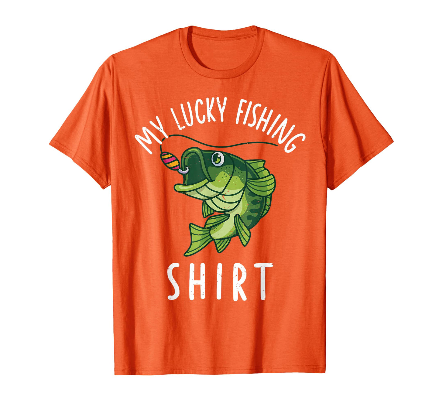 Youth Boy My Lucky Fishing-Shirt Funny Bass Fishing Dad Gift T-Shirt