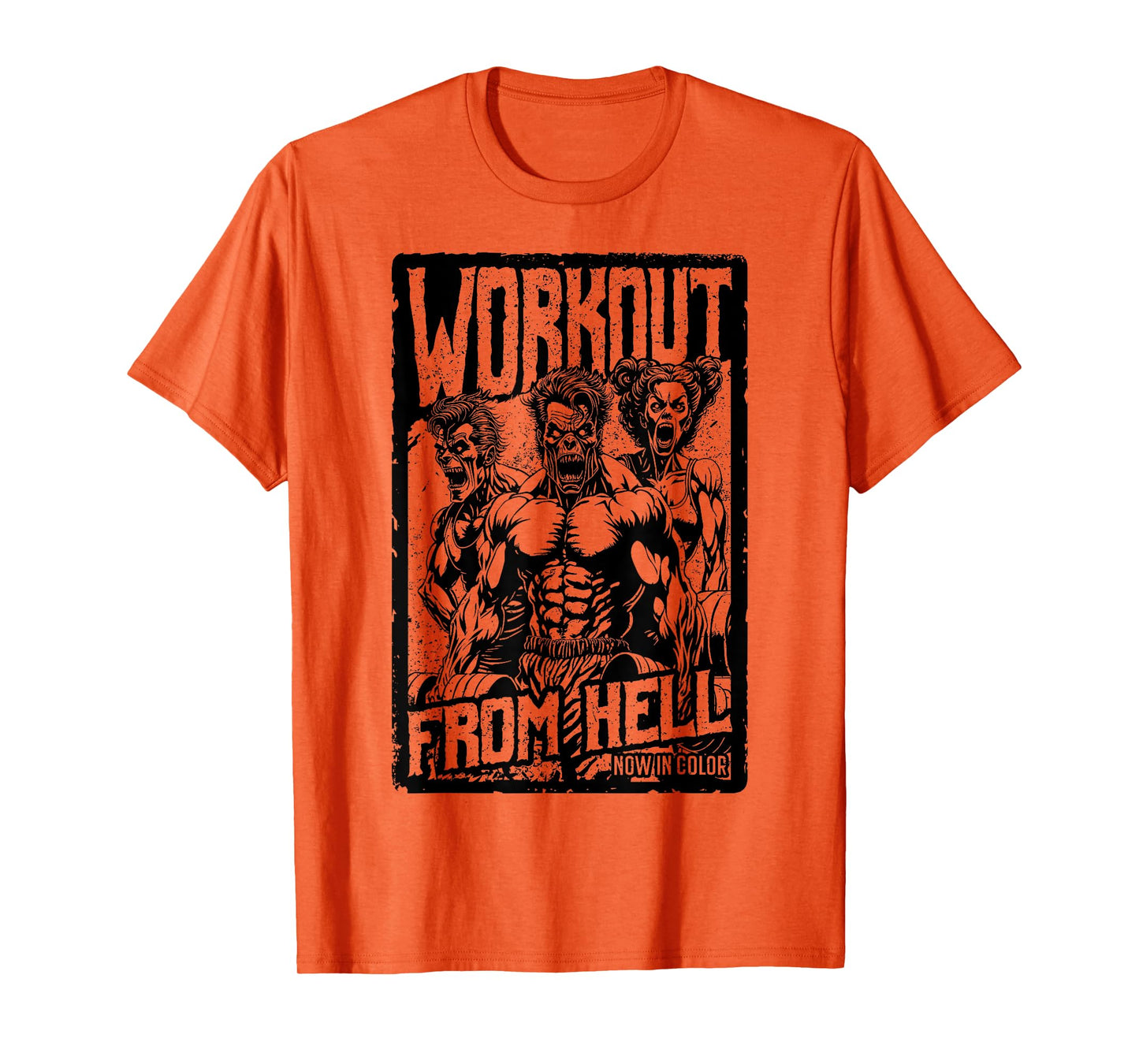 Gym Halloween Funny Retro Zombie Fitness Horror Movie Poster T-Shirt