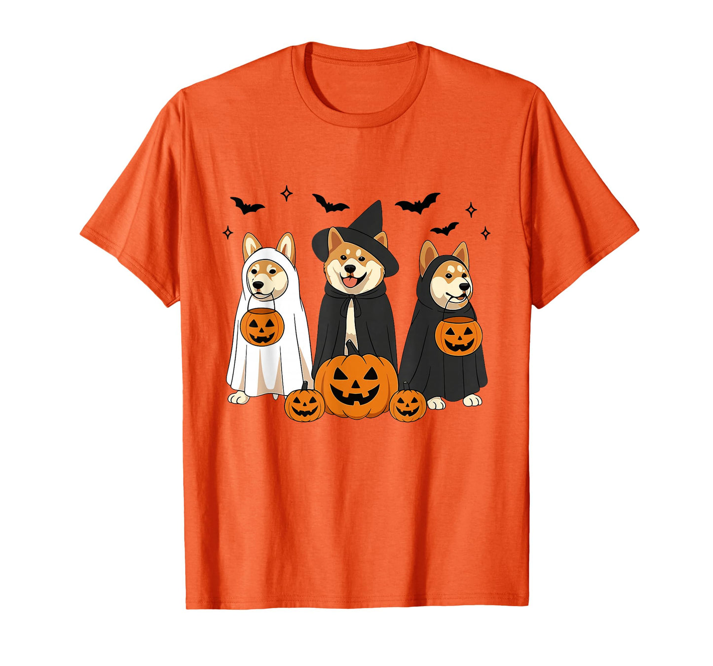 Witch Akita Dog Halloween Ghost Akita Dog Mom Dog Lover T-Shirt