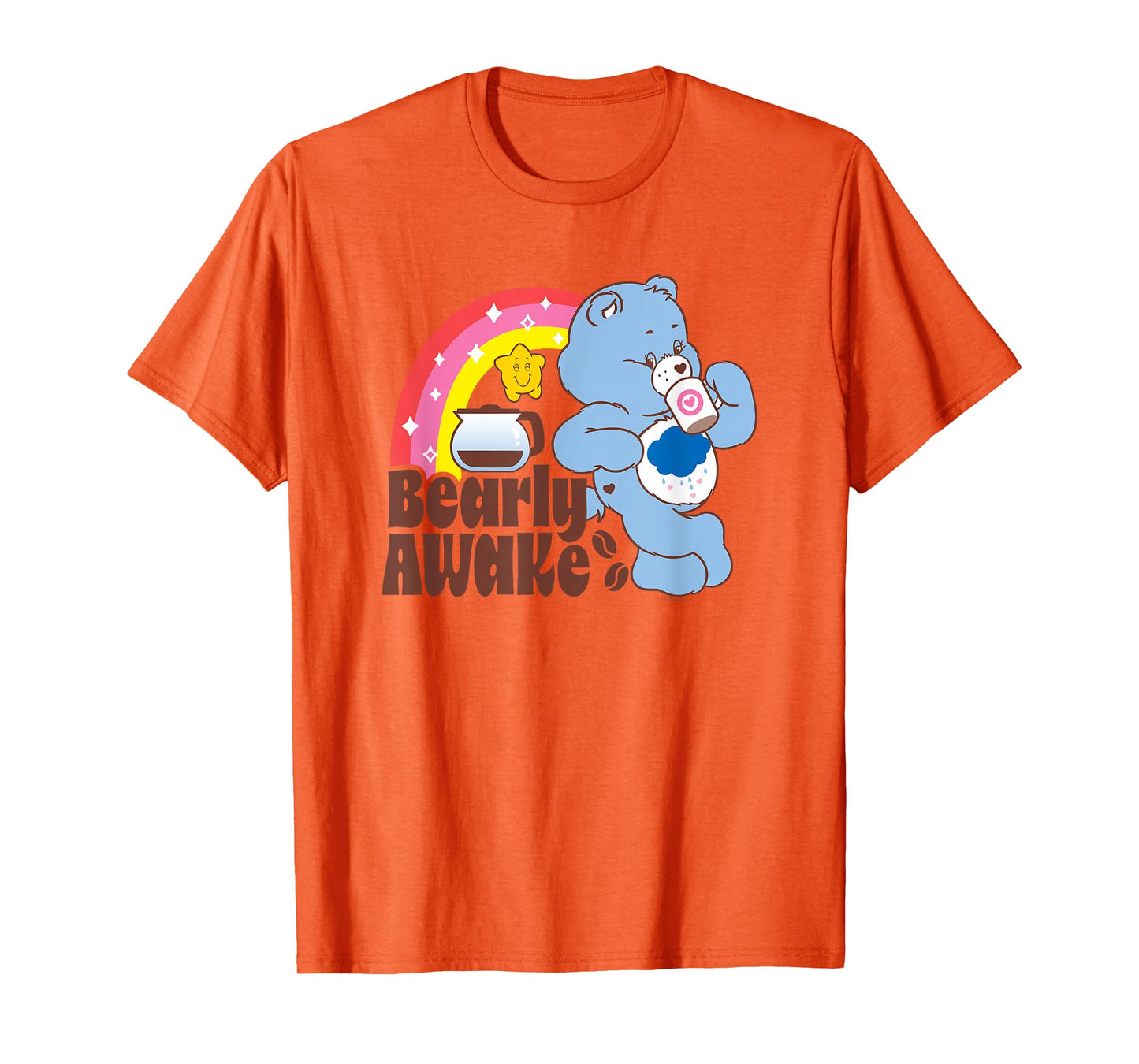 Care Bears Grumpy Bear Bearly Awake Coffee Fan Cartoon T-Shirt
