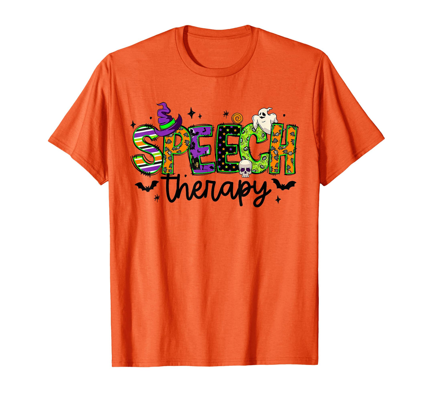 Halloween Speech Therapy Groovy Speech Language Pathologist T-Shirt
