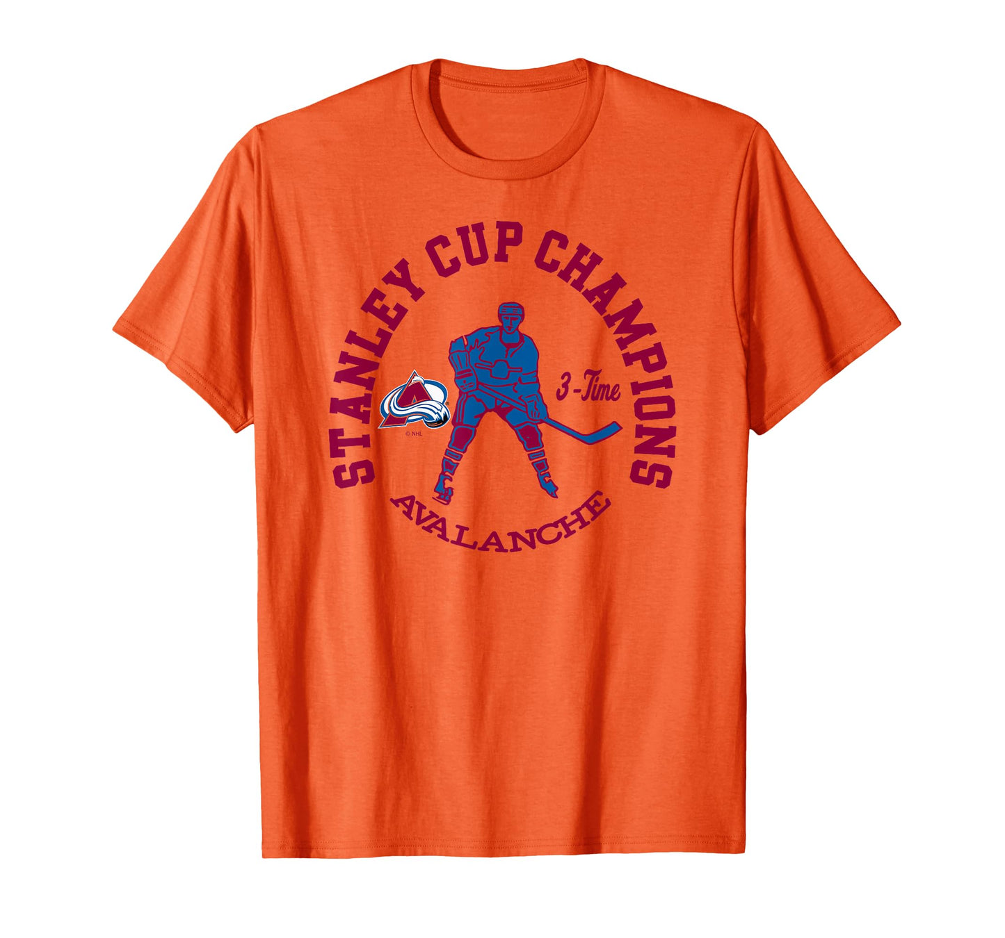 Colorado Avalanche Stanley Cup Champions 3-Time Gray T-Shirt
