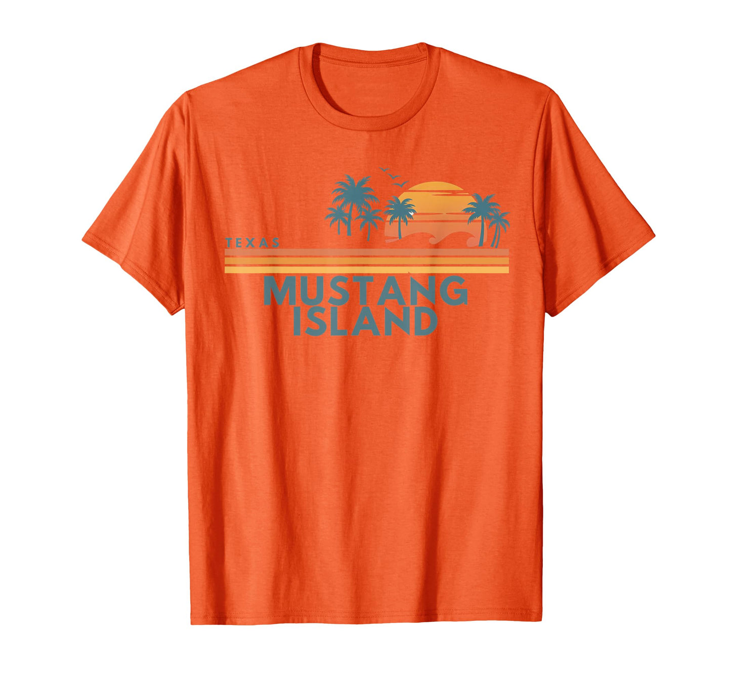 Mustang Island Beach Texas Summer Vacation Vintage 70's T-Shirt