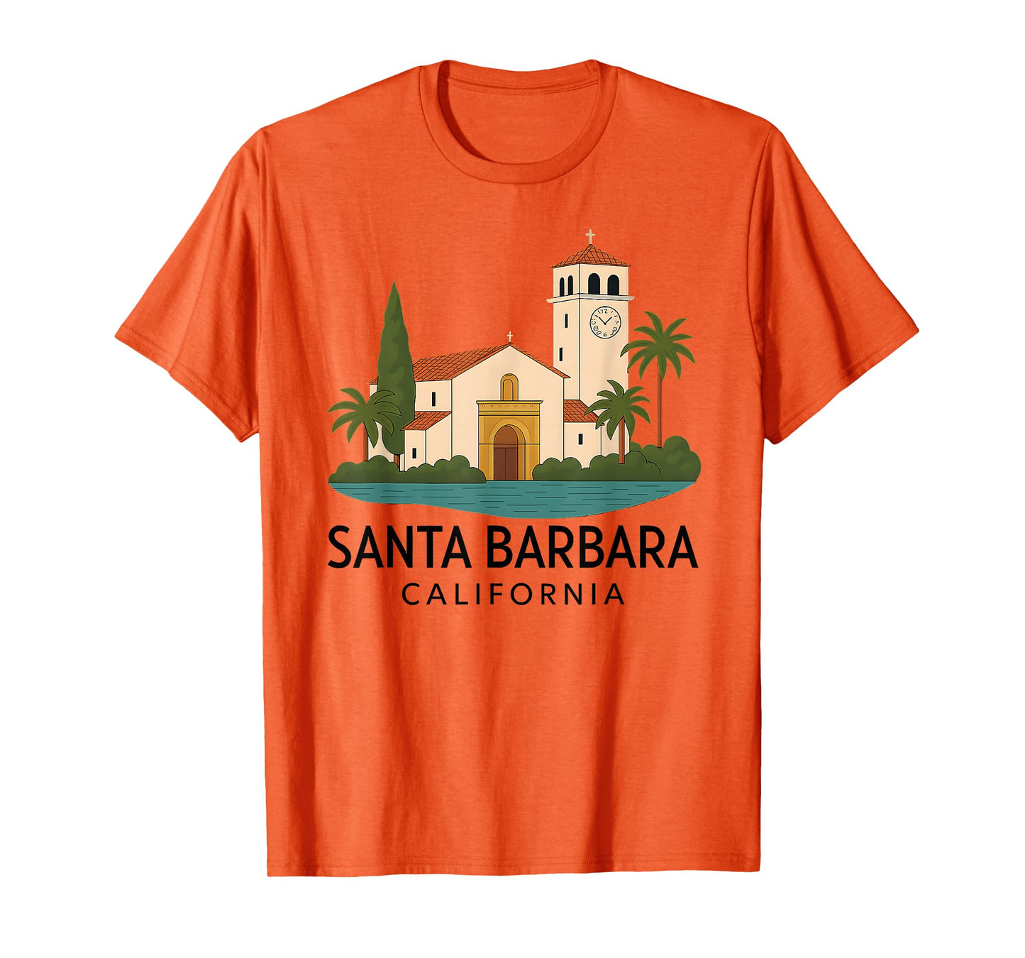 Santa Barbara Beach Retro California Surf Isla Vista Mission T-Shirt