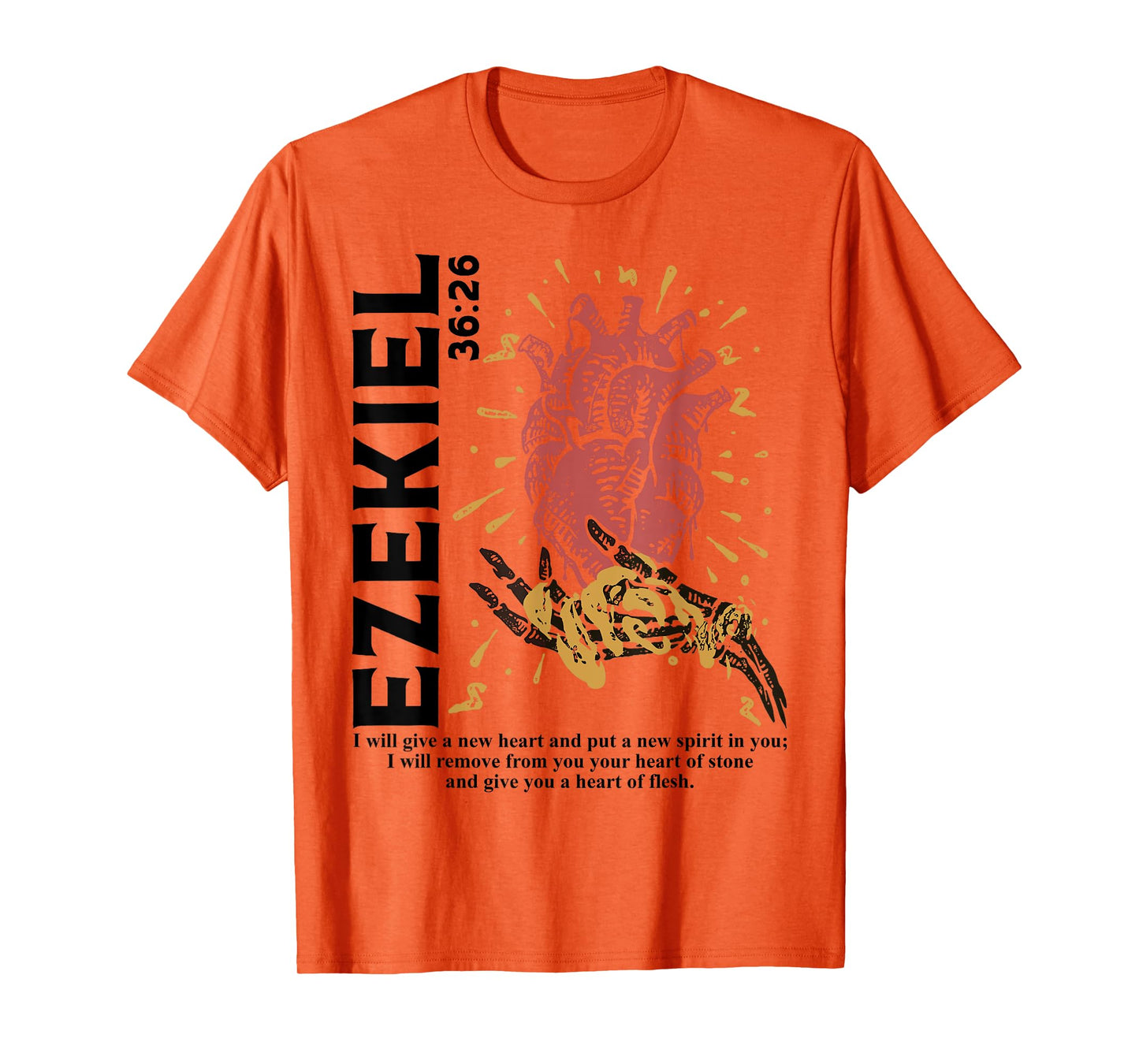 Vintage Ezekiel 36-26 Heart Of Flesh Bible Verse Christian T-Shirt