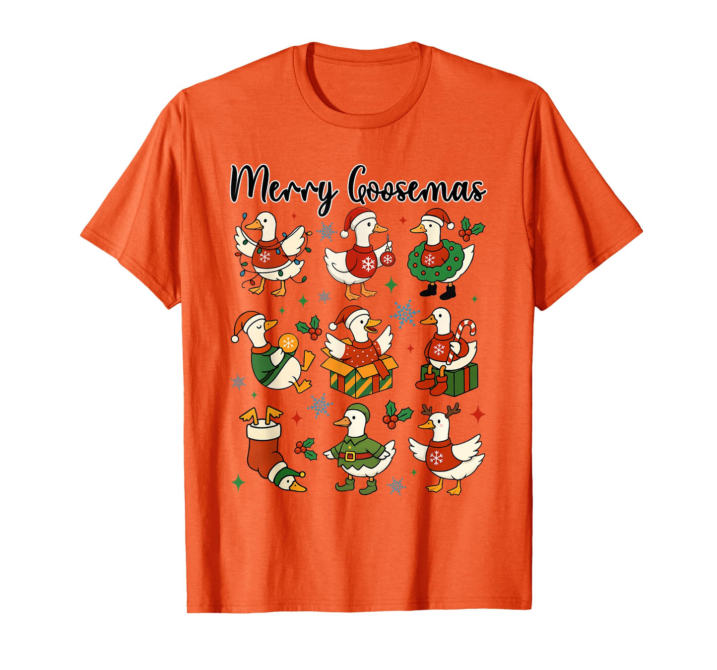 Merry Goosemas Funny Christmas Silly Goose Santa Xmas Vibes T-Shirt