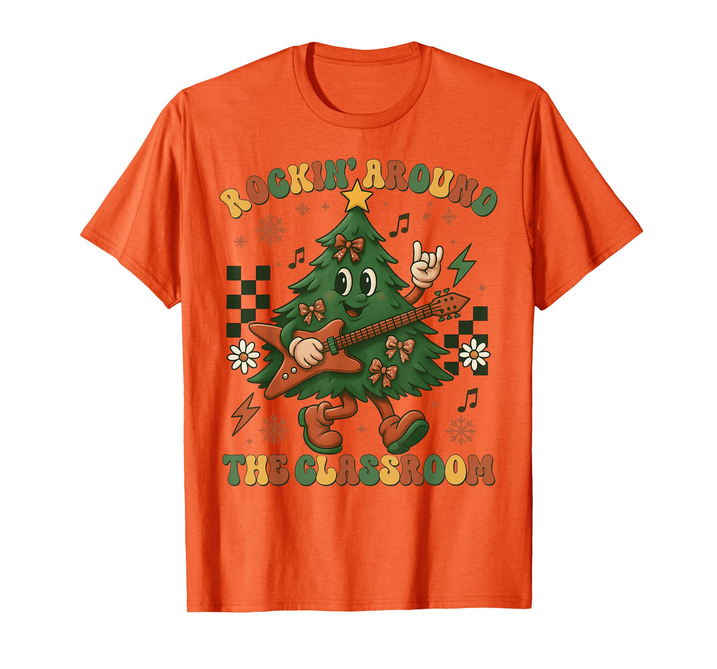 Christmas Tree Rockin' Around The Classroom Teacher Student T-Shirt