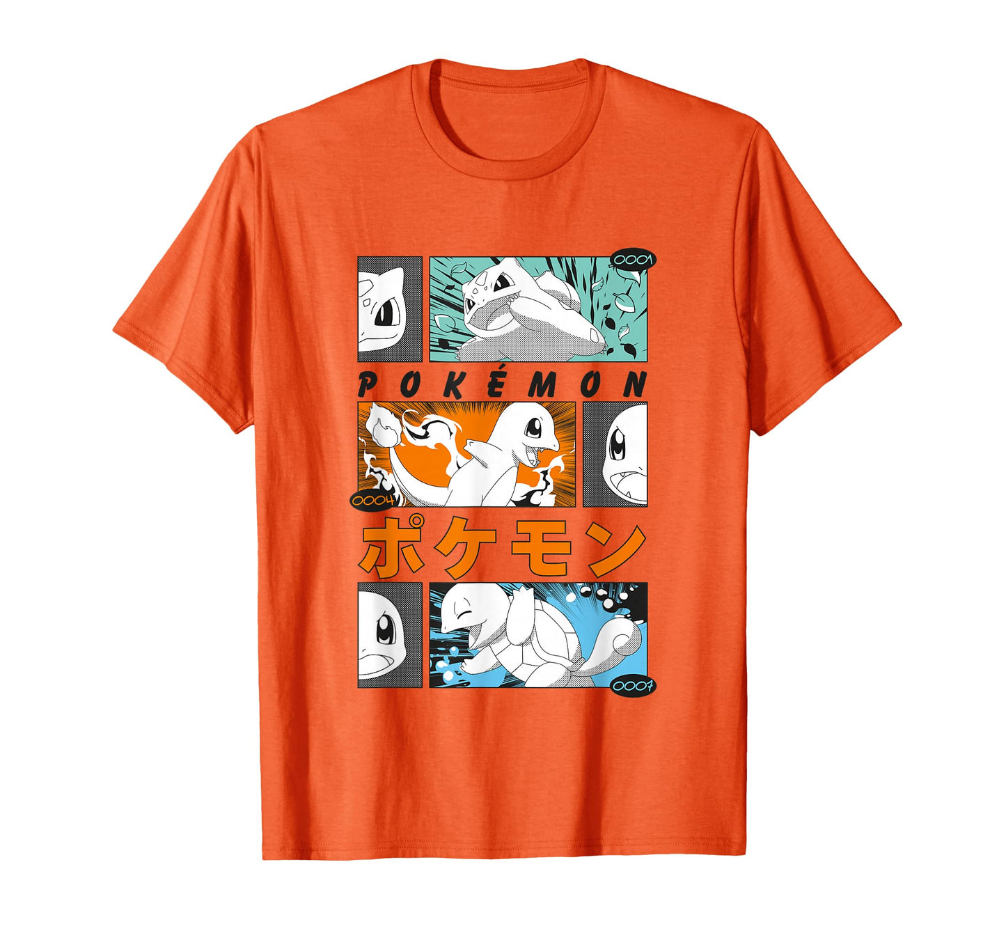 Pokémon Kanto Starters Vintage Manga Action Panels T-Shirt