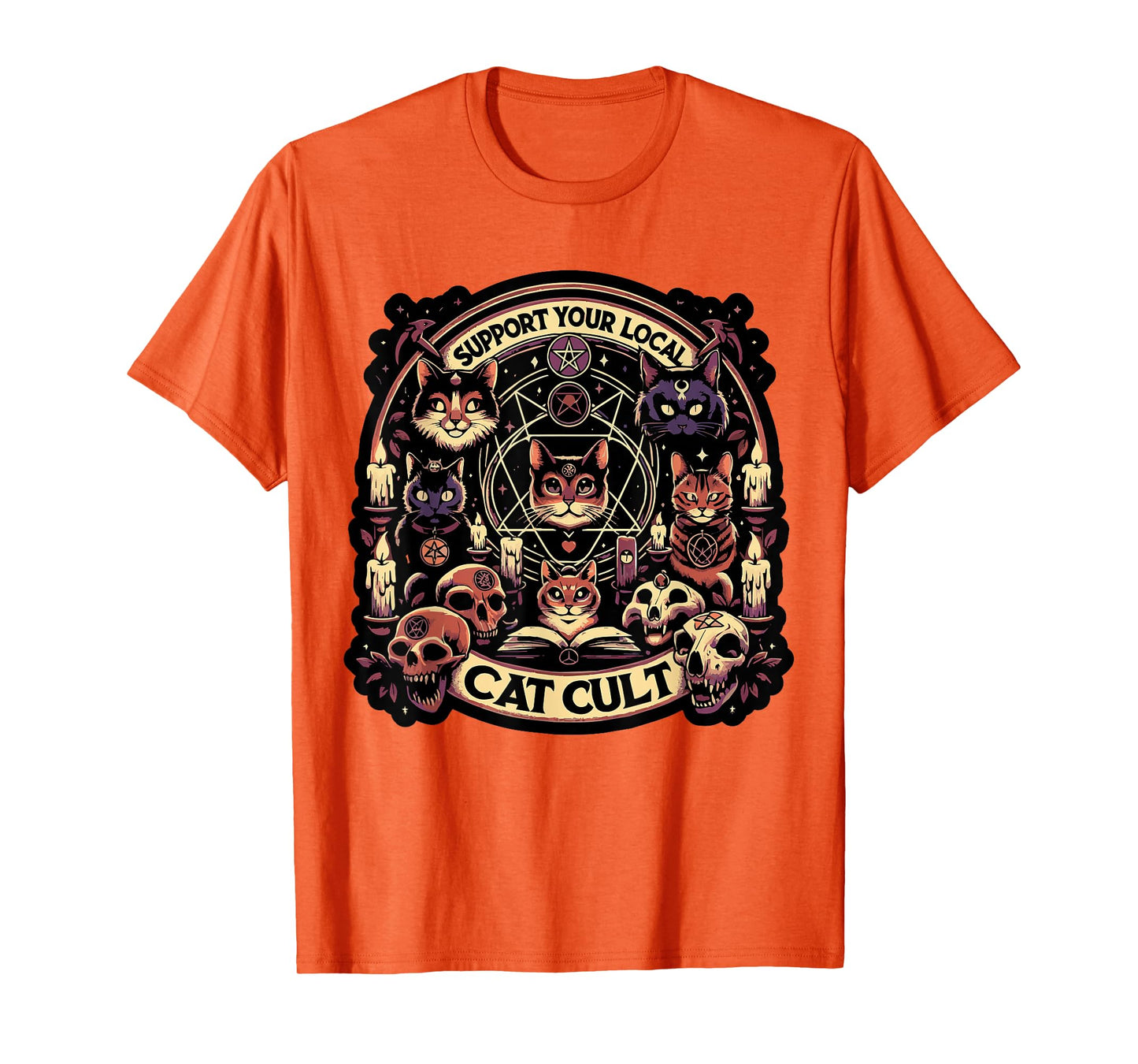 Funny Support Your Local Cat Cult Tee Shirt T-Shirt