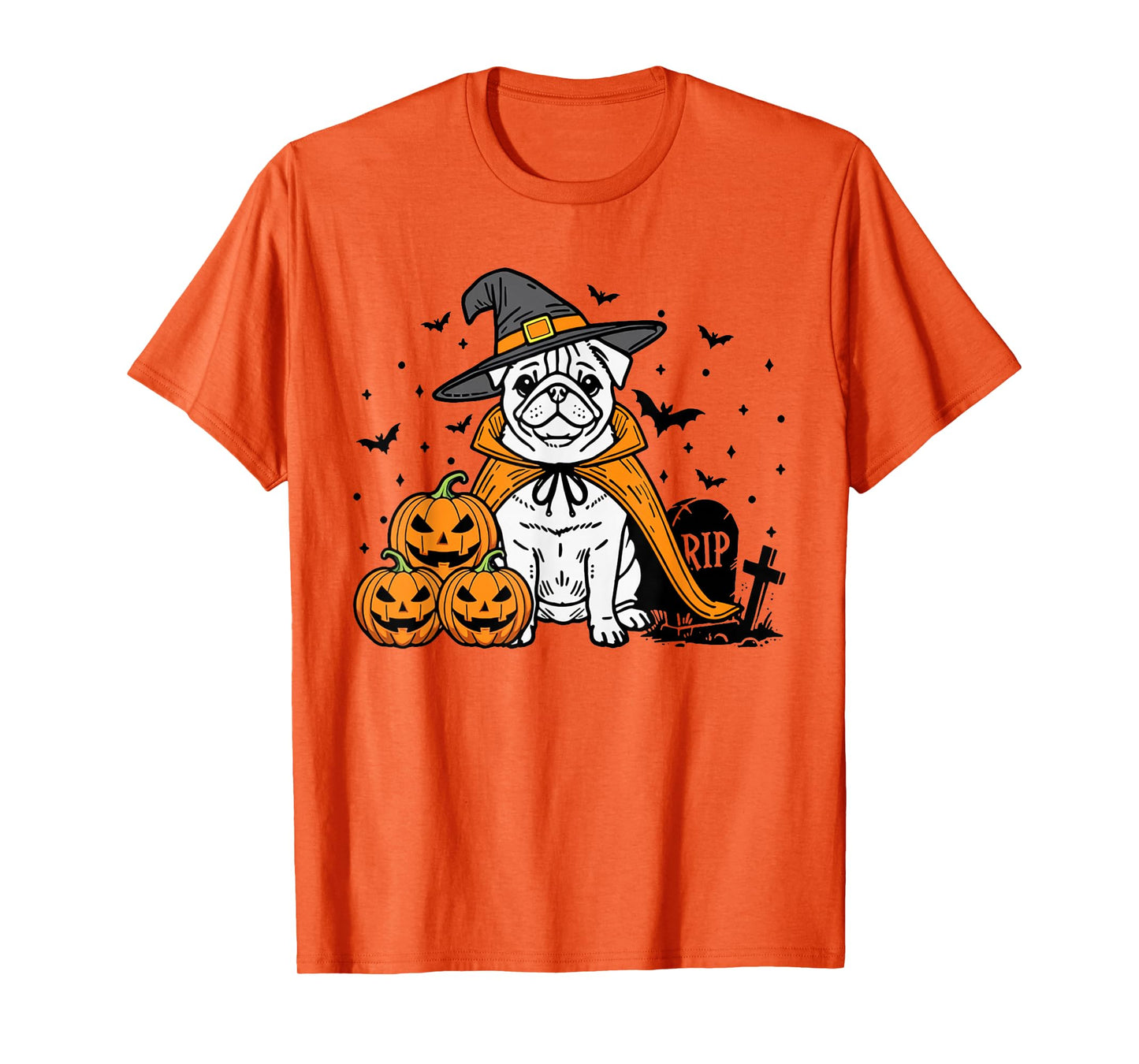 Pug Halloween Costume Spooky Ghost Pumpkin Pug Halloween T-Shirt