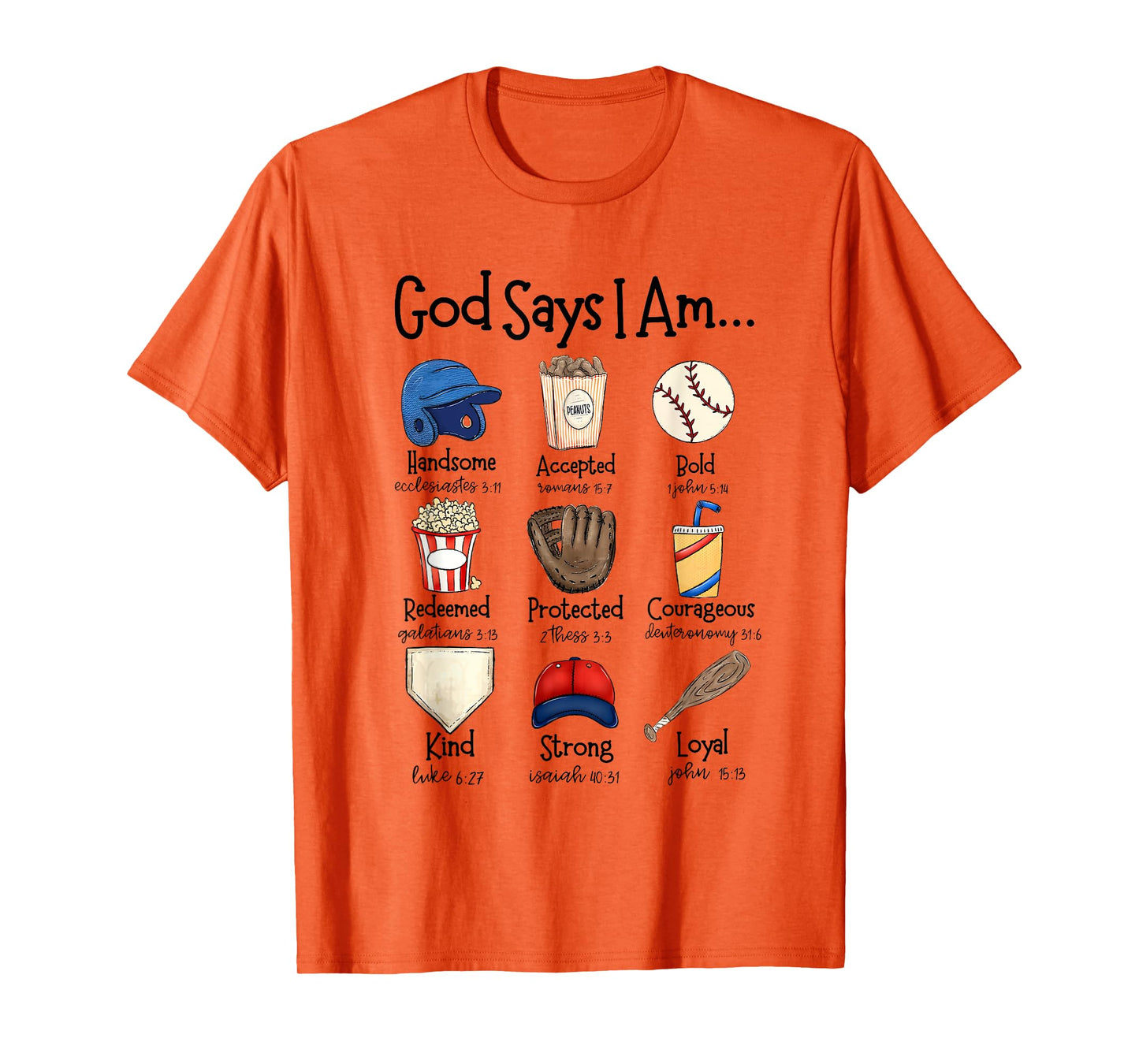 God Says I Am Baseball Christian Jesus Bible Verse Religious T-Shirt