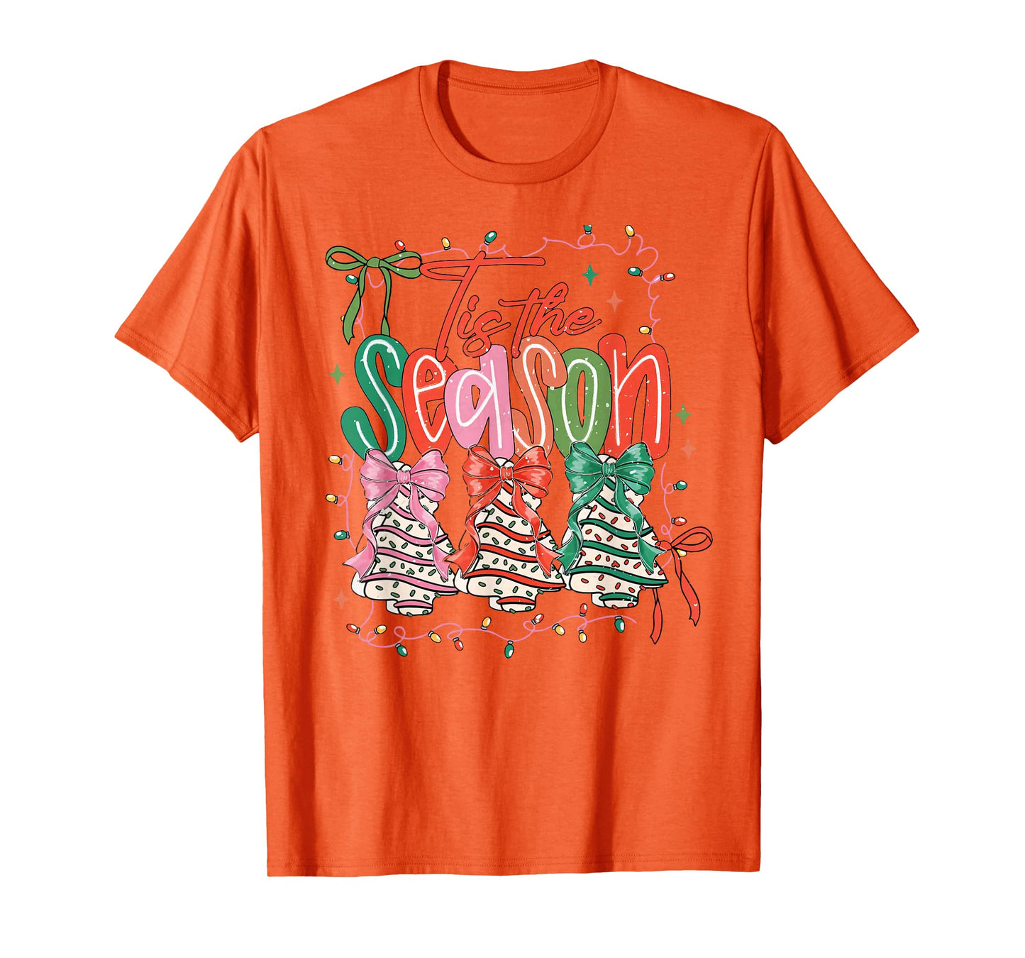 Tis The Season Christmas Tree Cake Cute Preppy Xmas Holiday T-Shirt
