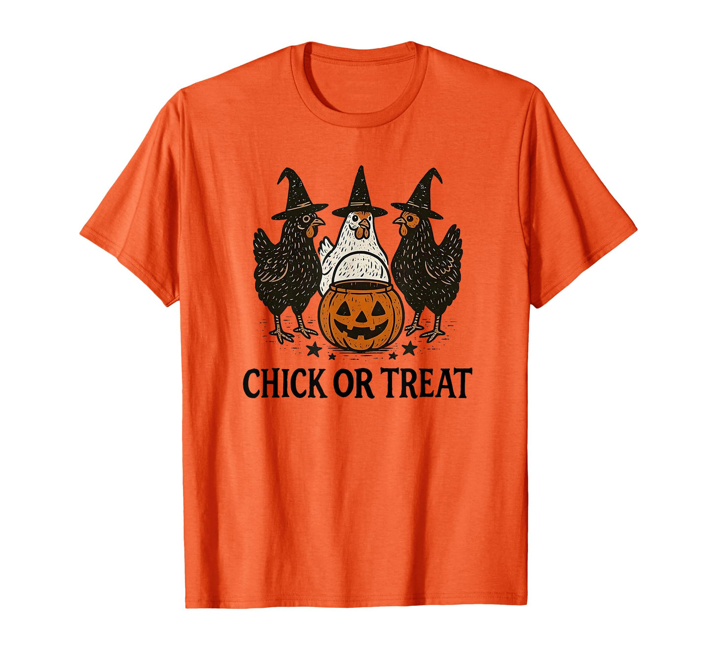Chick Or Treat Halloween Pumpkin Ghost Spooky Funny Chicken T-Shirt