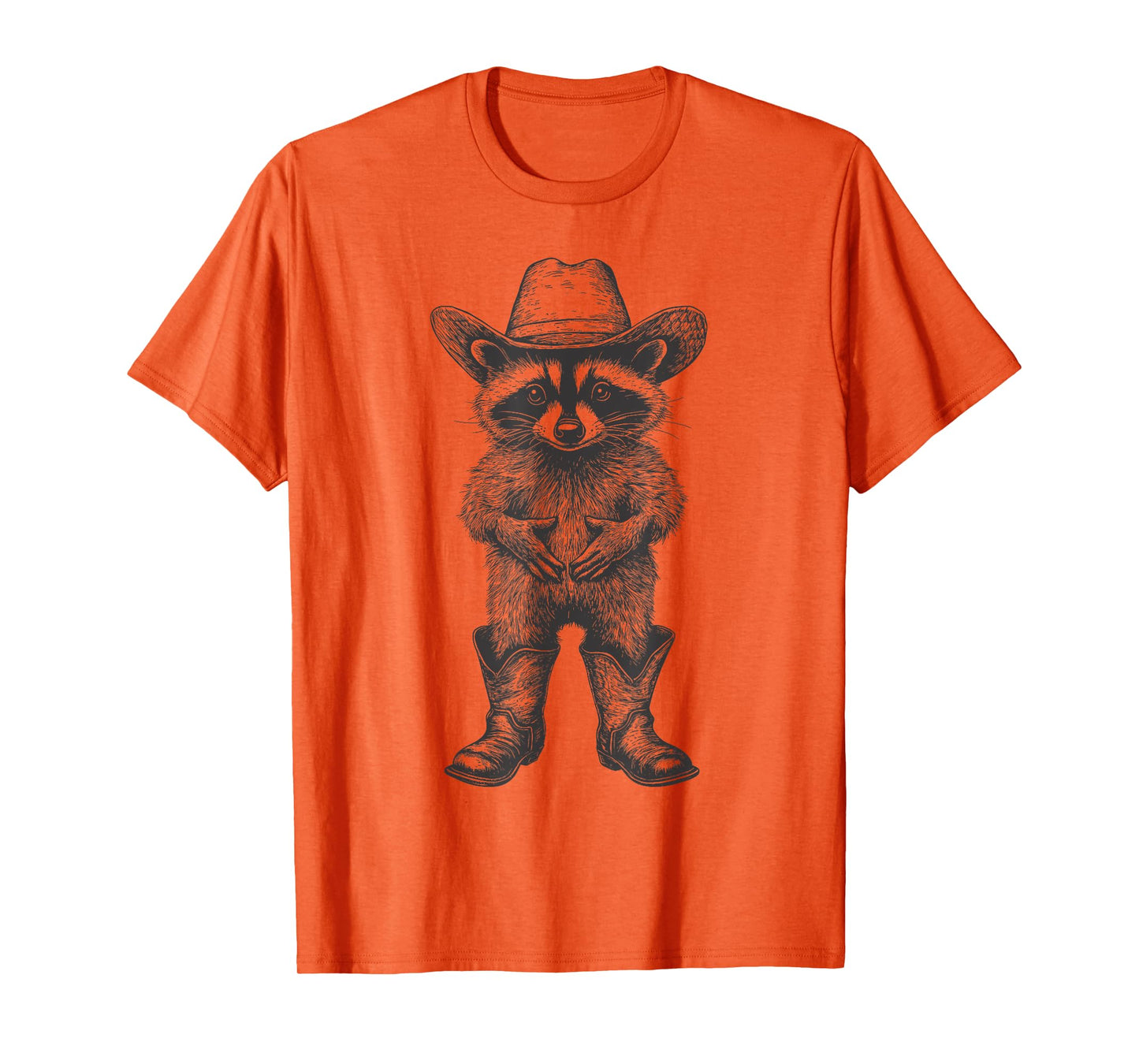 Raccoon Cowboy Hat Funny Western Cute Raccoon Lover Vintage T-Shirt
