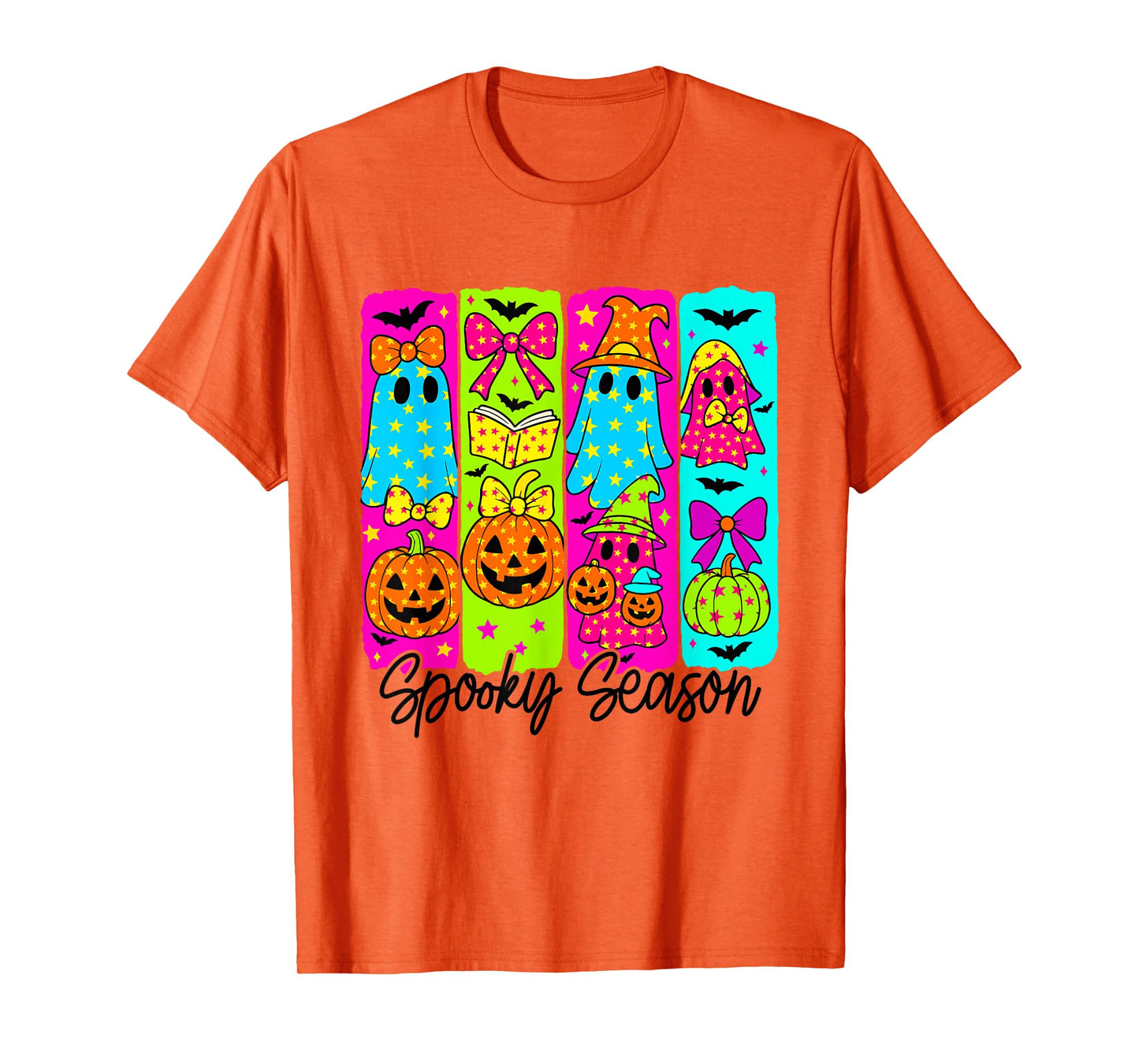 Coquette Bow Ghost Halloween Spooky Season Boo Ghost Pumpkin T-Shirt