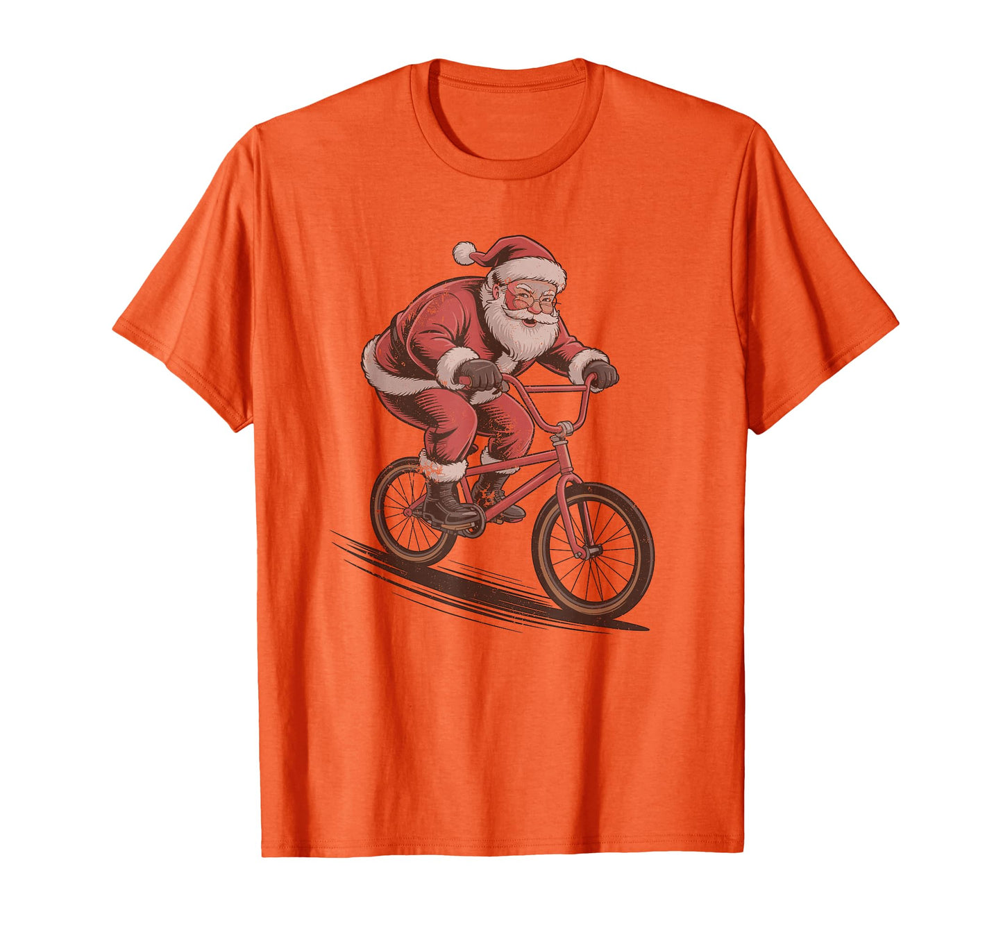 Santa Riding BMX Retro Christmas Holiday Sports Vintage 90s T-Shirt