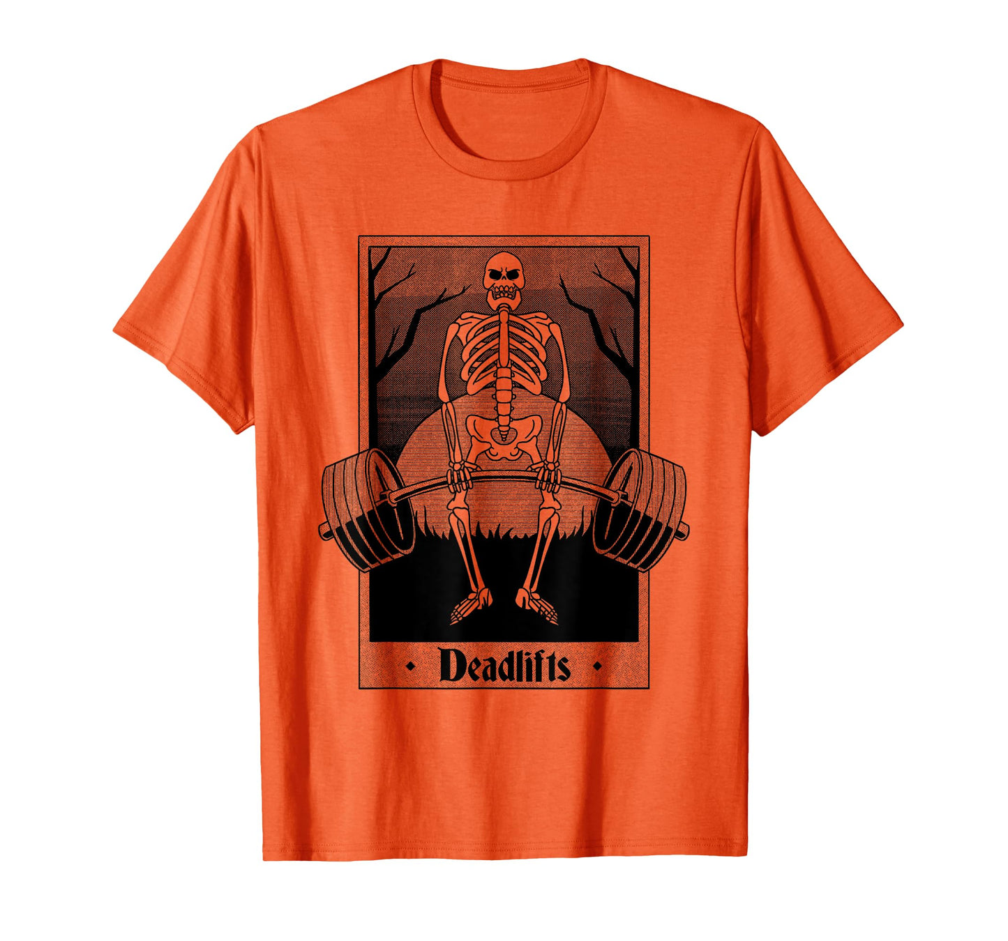 Funny Deadlifts Weightlifter Skeleton Halloween Gym Workout T-Shirt