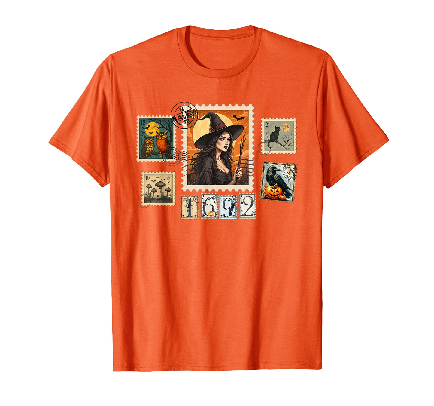 Halloween Witch Salem You Missed One 1692 Postage Stamp T-Shirt