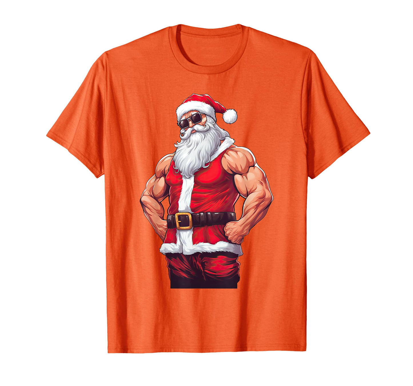 Muscular Santa Claus Bodybuilding Fitness Gym Christmas Xmas T-Shirt