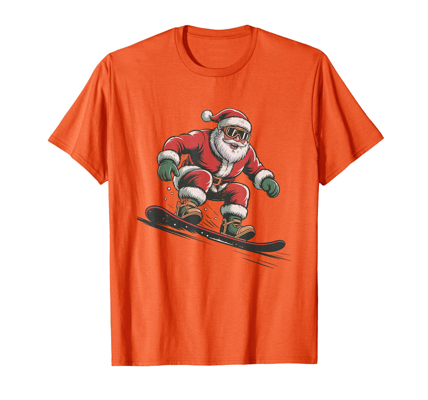 Santa Snowboarding Christmas Holiday Retro Vintage 90s T-Shirt