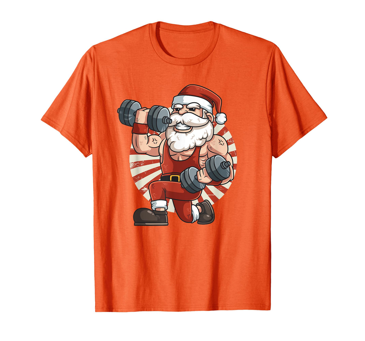 Santa Claus Weightlifting Gym Fitness Training Christmas T-Shirt