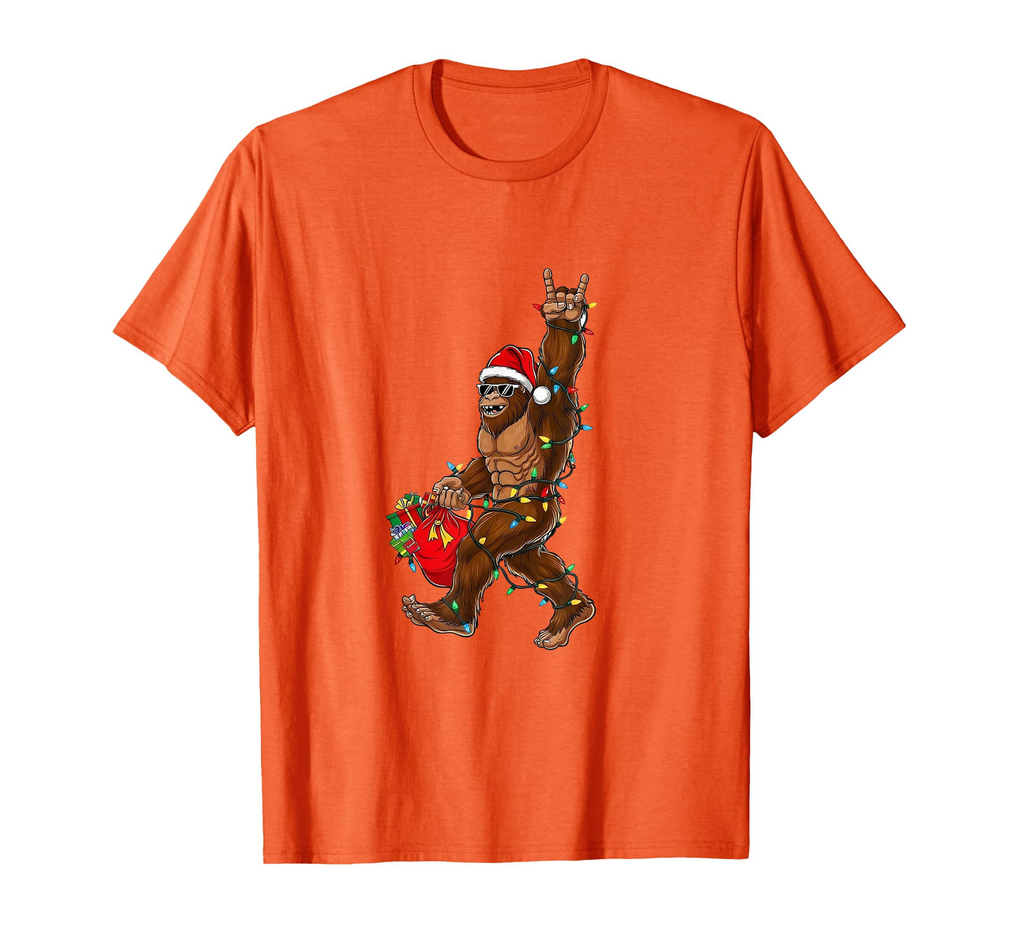 Funny Christmas Bigfoot Holiday Cryptid Design T-Shirt