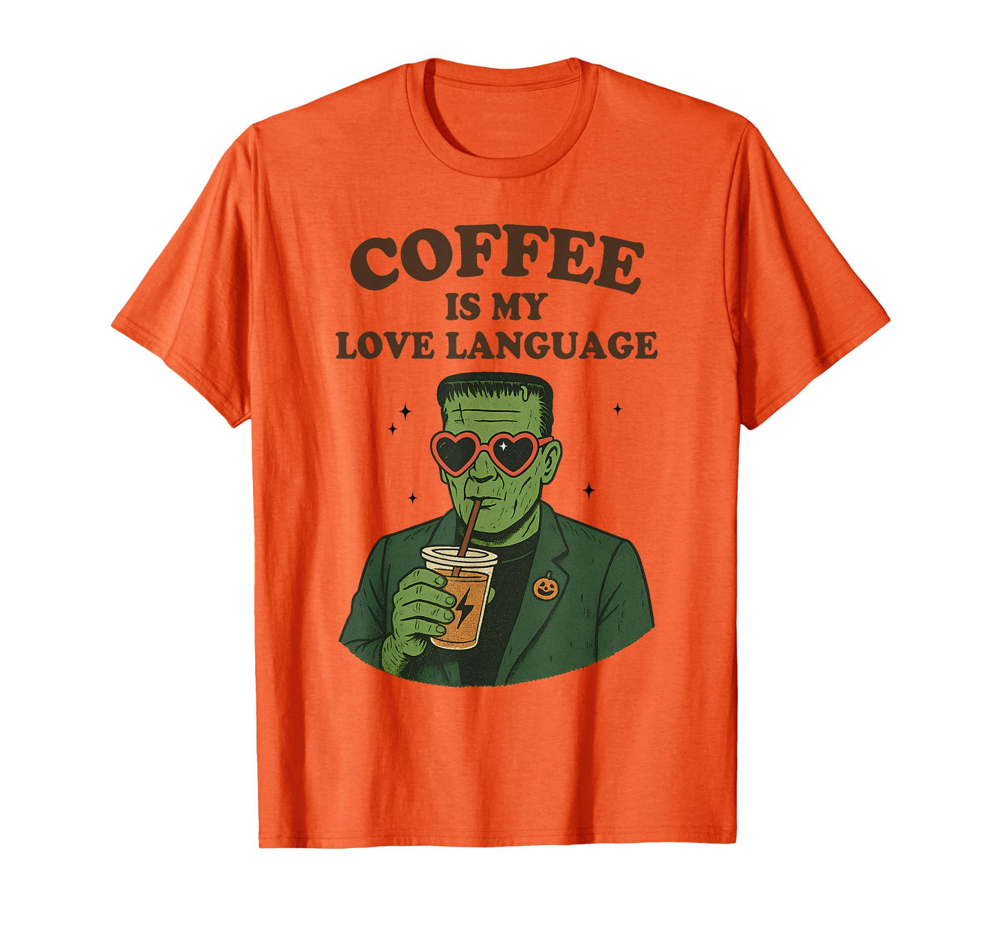 Coffee is My Love Language Frankenstein Vintage Halloween T-Shirt