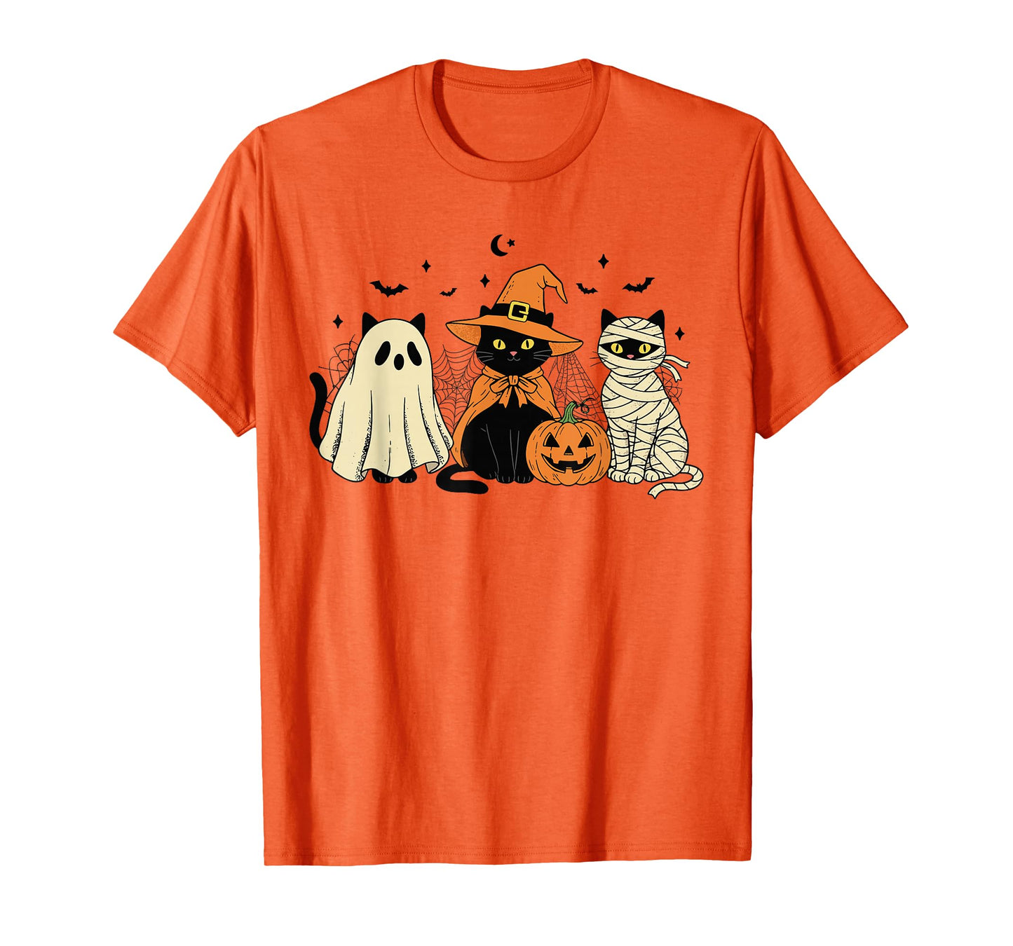 Cute Black Cat Witch Mummy Ghost Costume Women Men Halloween T-Shirt