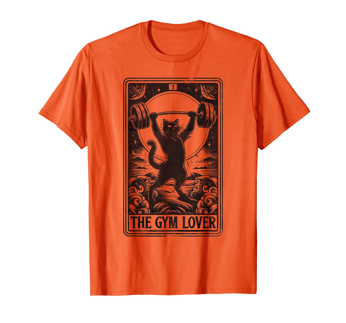 The Gym Lover Tarot Card Cats For Workout Fitness Fan T-Shirt, Small, Grey