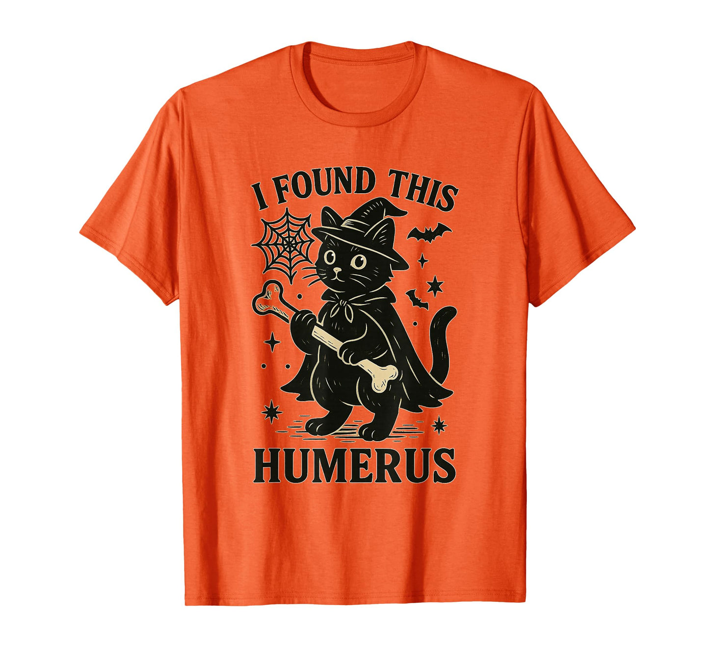 I Found This Humerus Funny Cat Witch Halloween T-Shirt