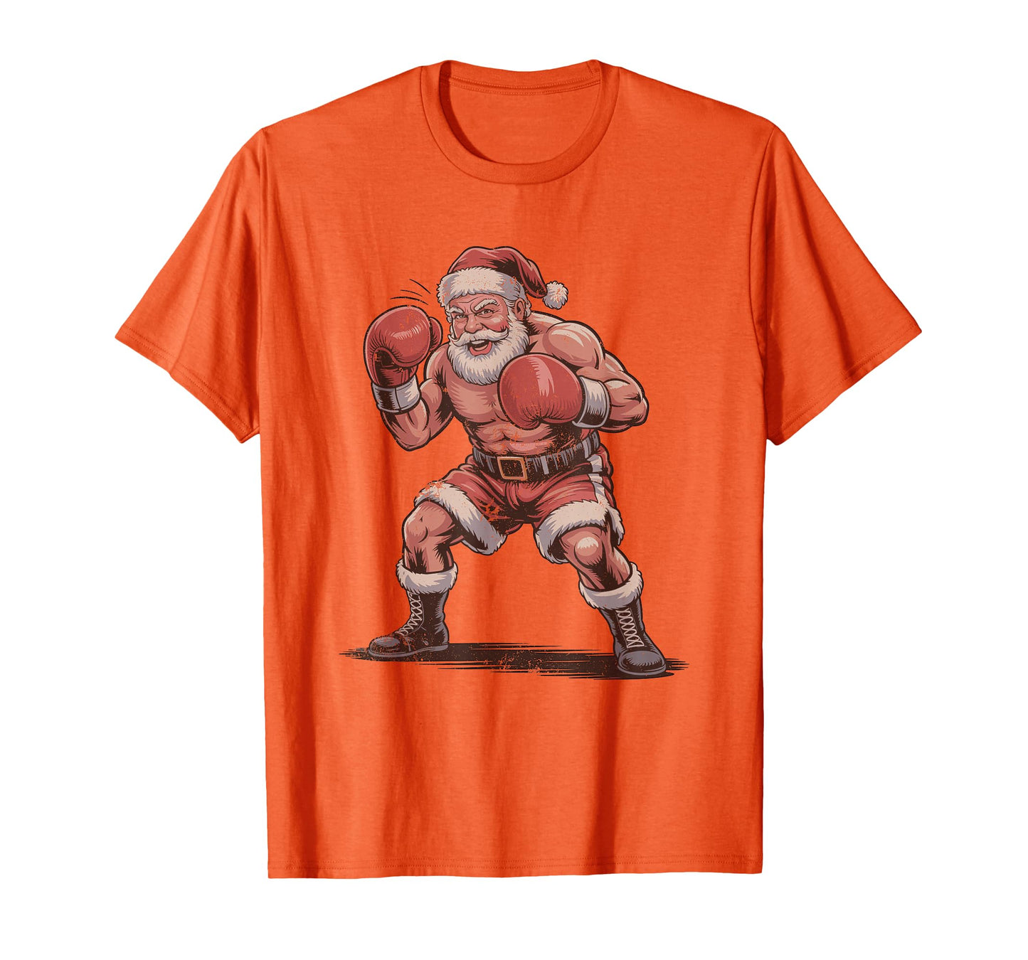 Santa Boxing Retro Vintage 90s Christmas Holiday Sports T-Shirt