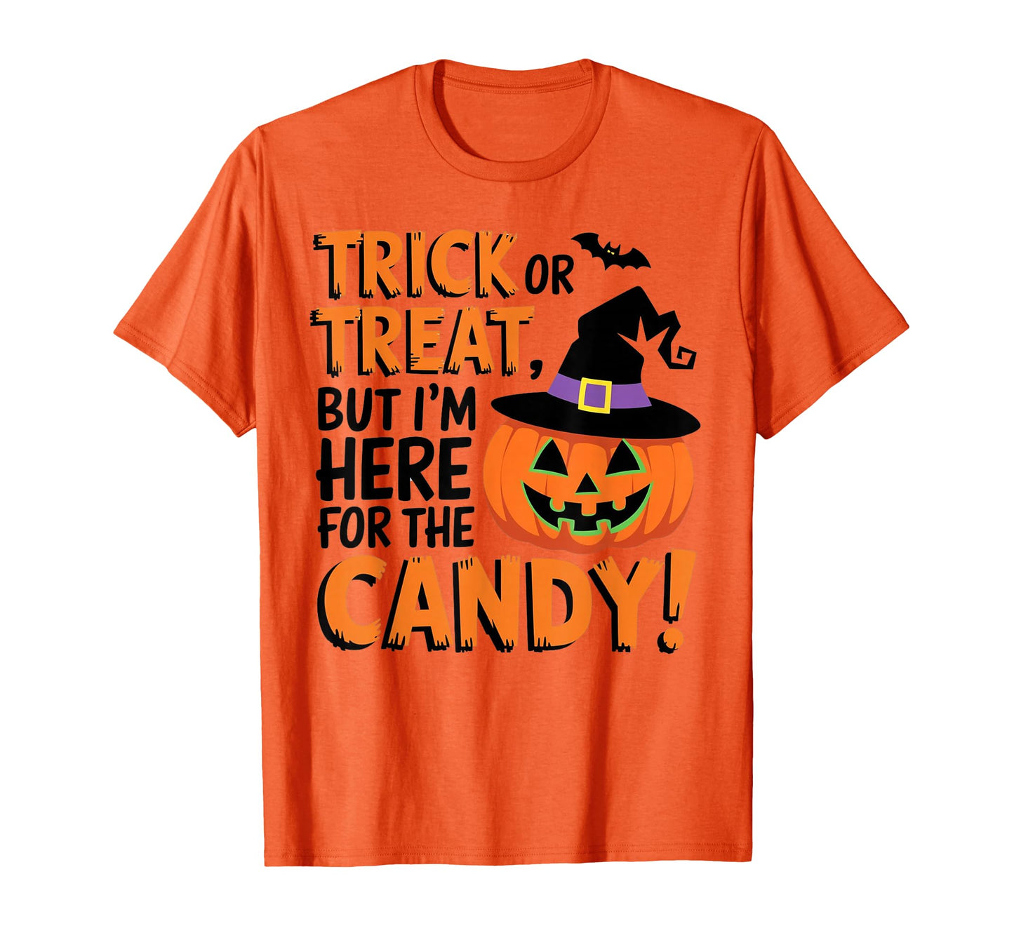 Funny Halloween Pumpkin Candy Trick or Treat Design T-Shirt
