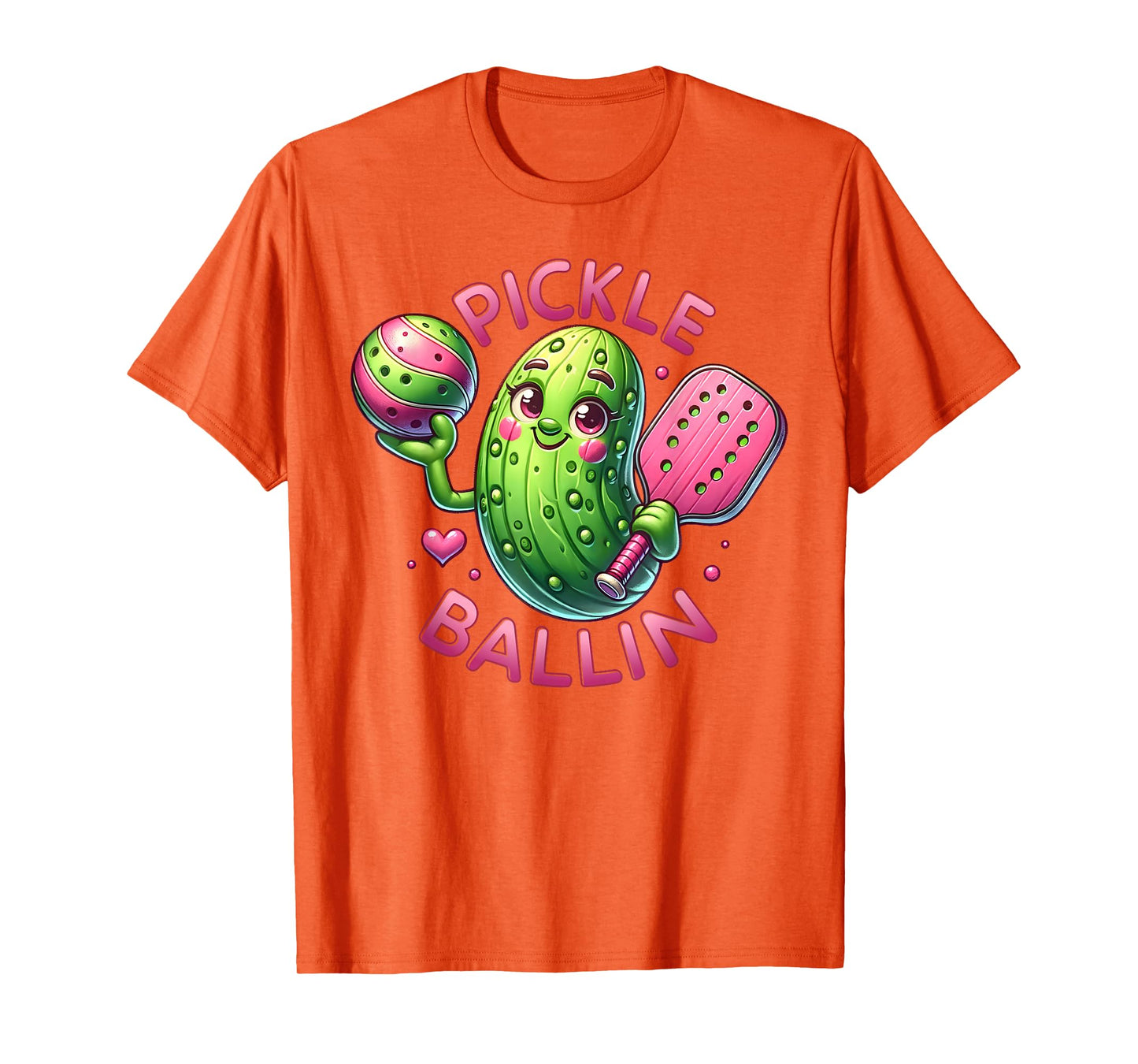 Pickle Ballin Cute Pickleball Women Girls Pickleball Lovers T-Shirt