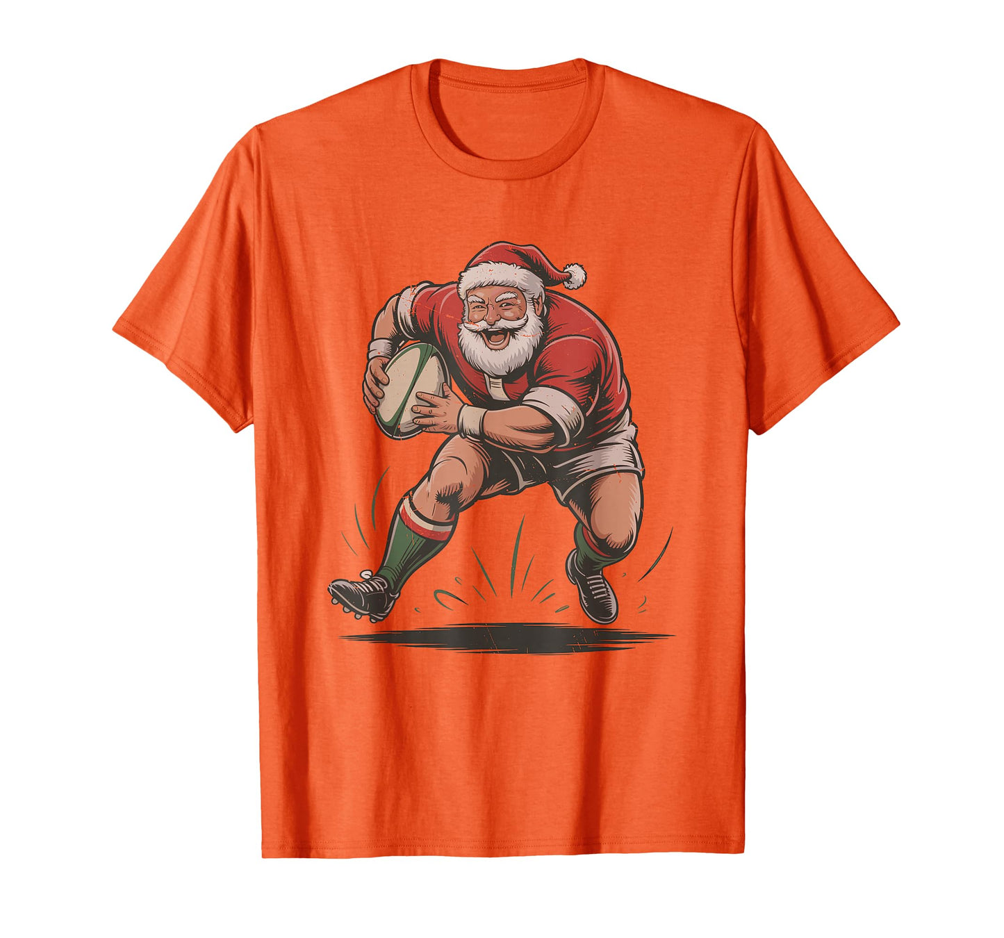 Santa Playing Rugby Retro Vintage 90s Christmas Holiday T-Shirt