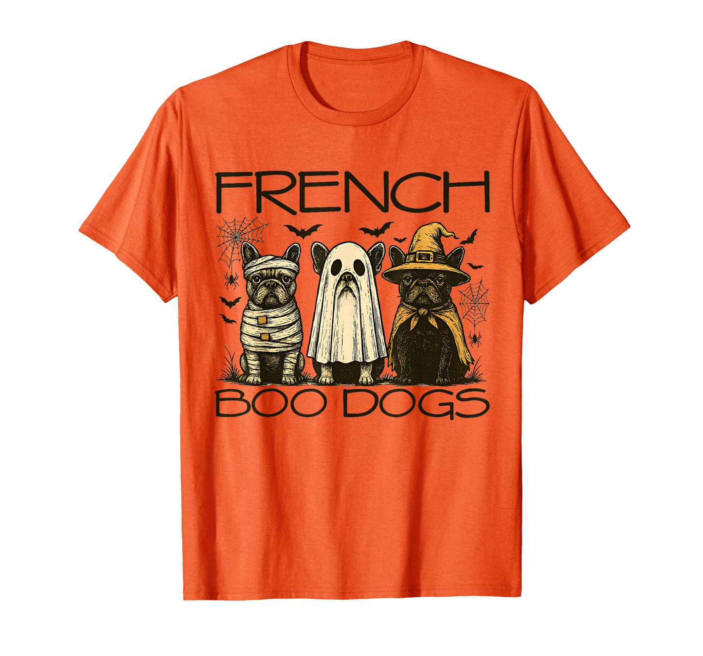 French Boo Dogs Funny French Bulldog Lover Halloween Spooky T-Shirt