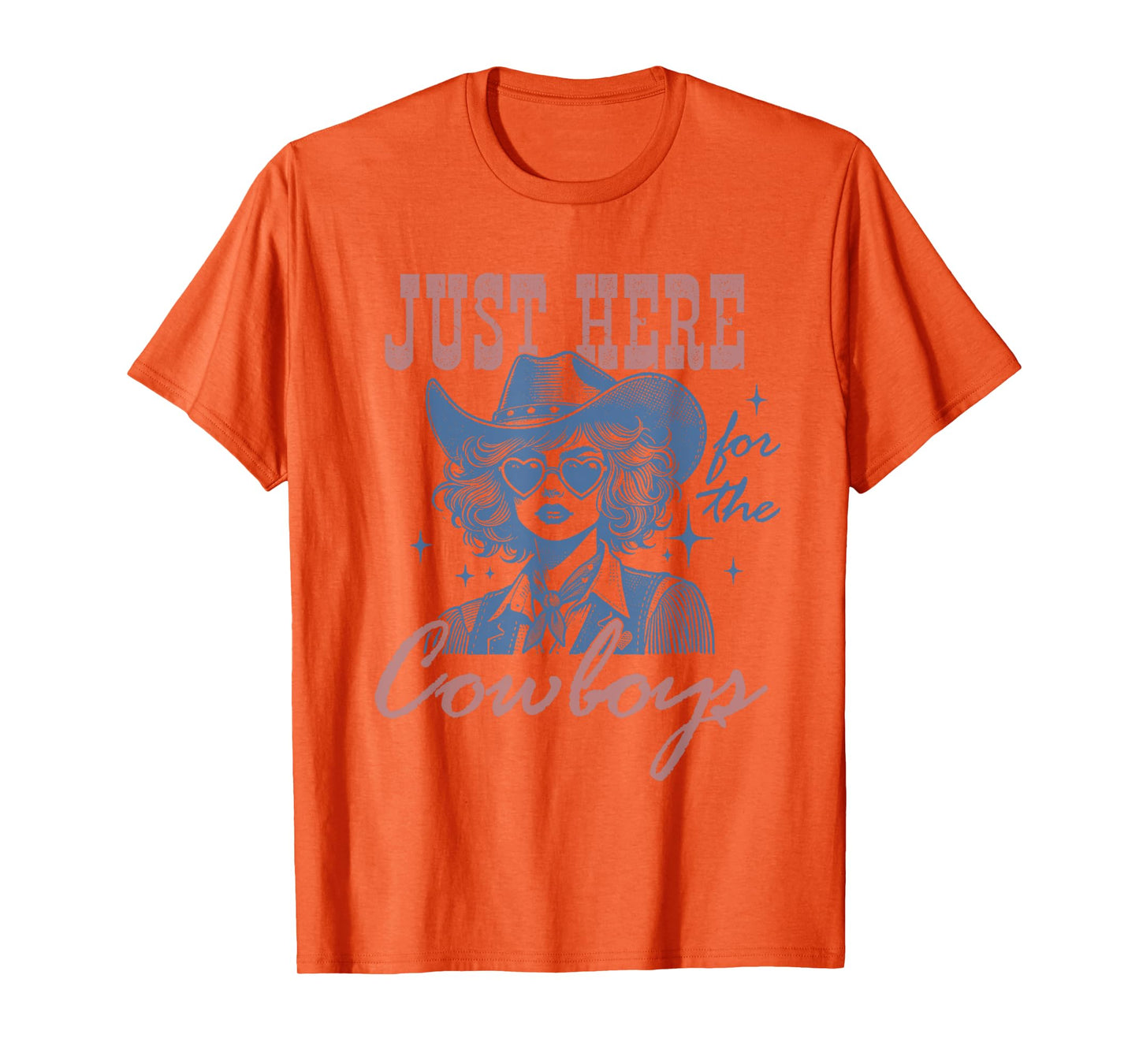 Retro Cowgirl Shirt Just Here for the Cowboys Western Rodeo T-Shirt