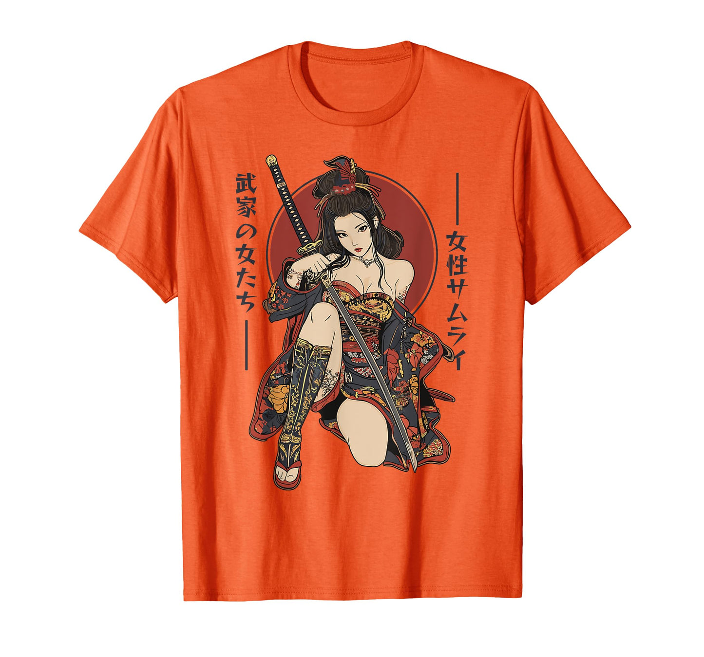 Samurai Warrior Waifu Girl Japanese Ukiyo-e Manga Samurai T-Shirt