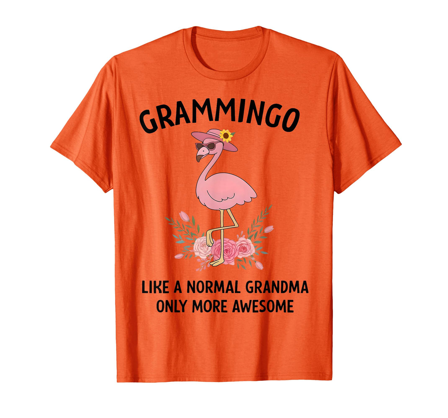 Cute Floral Flamingo Vintage Style Graphic Gift For Women T-Shirt