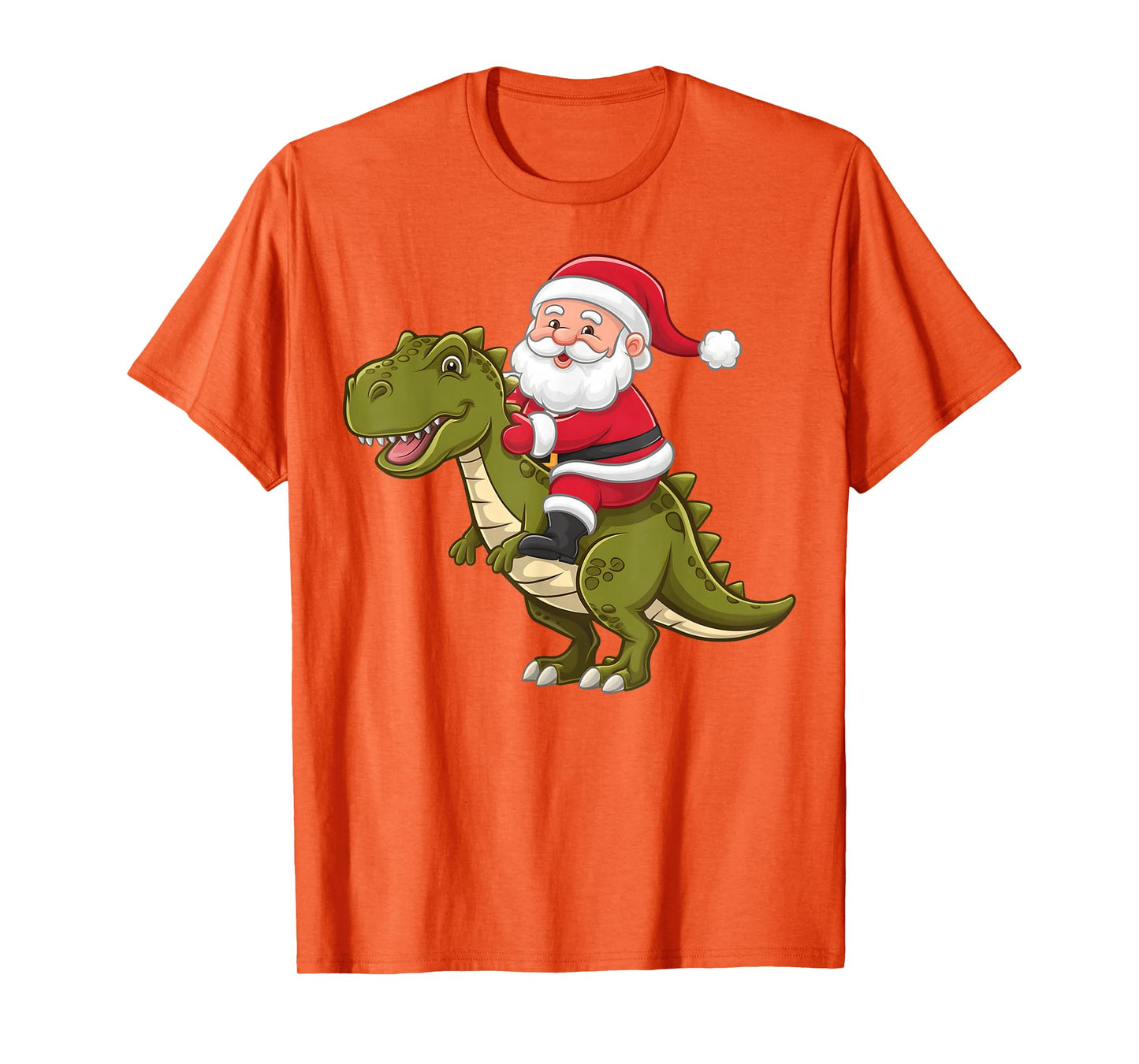 Christmas Santa Riding Dinosaur Cute Xmas Graphic Boys Kids T-Shirt