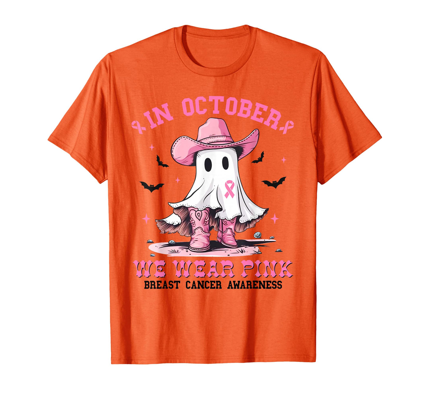 Breast Cancer Women Halloween in October We Wear Pink Witch T-Shirt